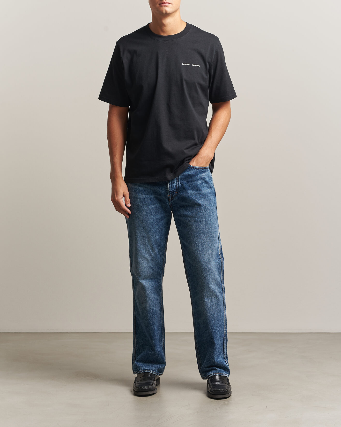 Mies | T-paidat | Samsøe Samsøe | Thomas Cotton T-Shirt Black