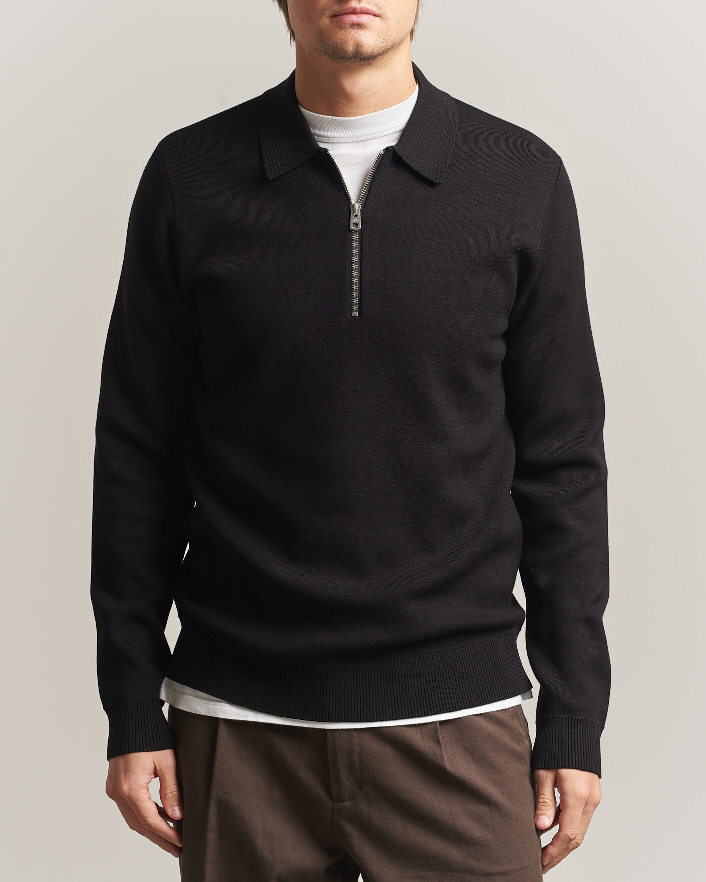 Mies | Puserot | Samsøe Samsøe | Matt Half Zip Polo Black