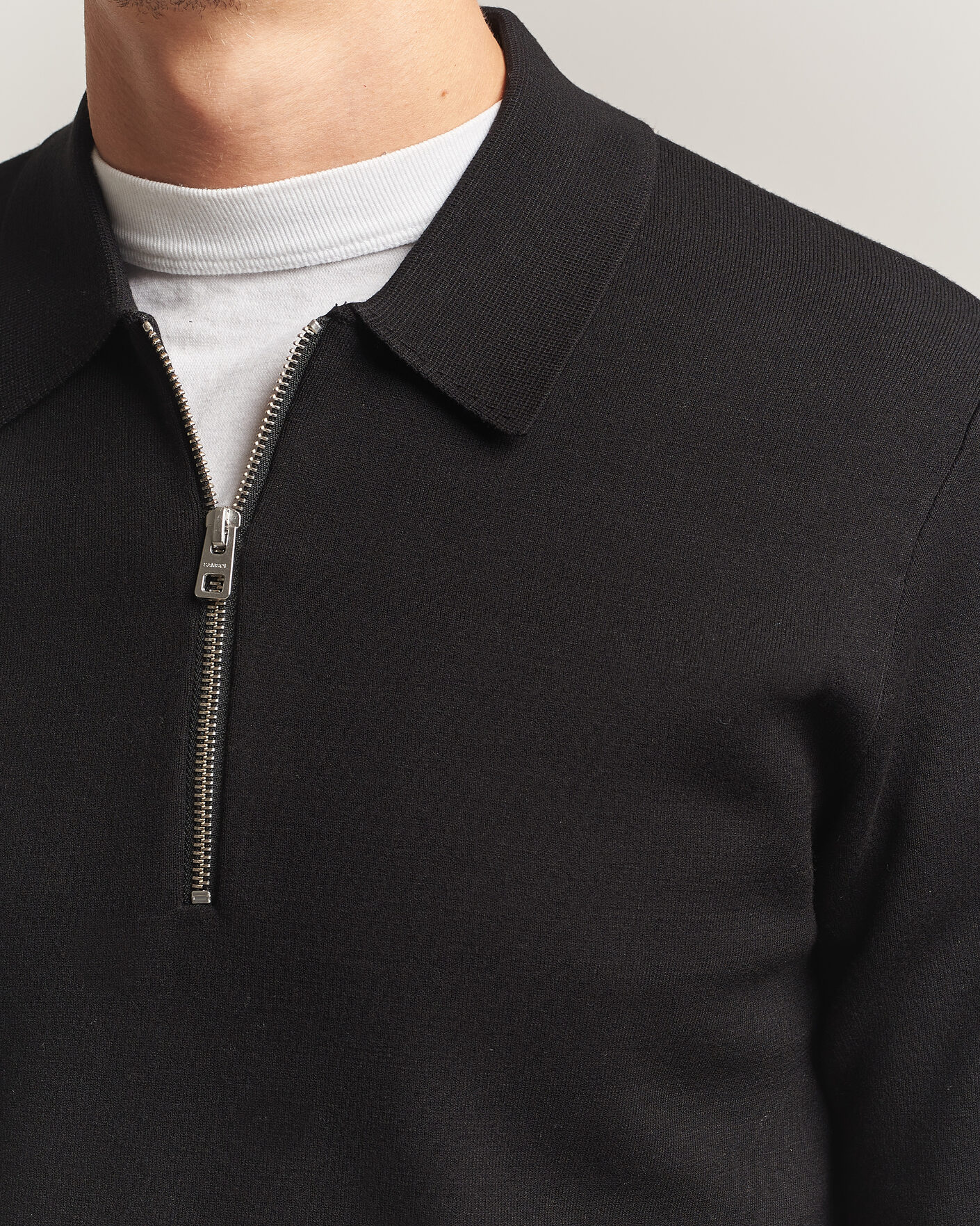 Mies | Puserot | Samsøe Samsøe | Matt Half Zip Polo Black