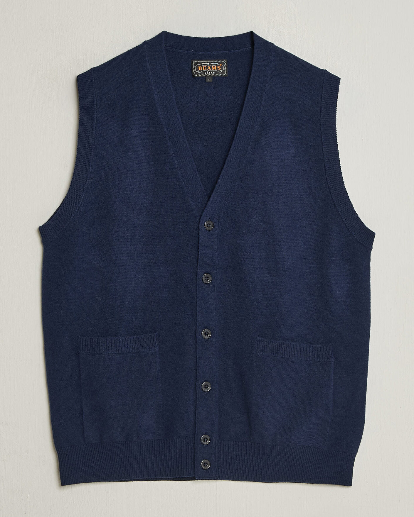 Mies | Puserot | BEAMS PLUS | Button Knit Vest Navy