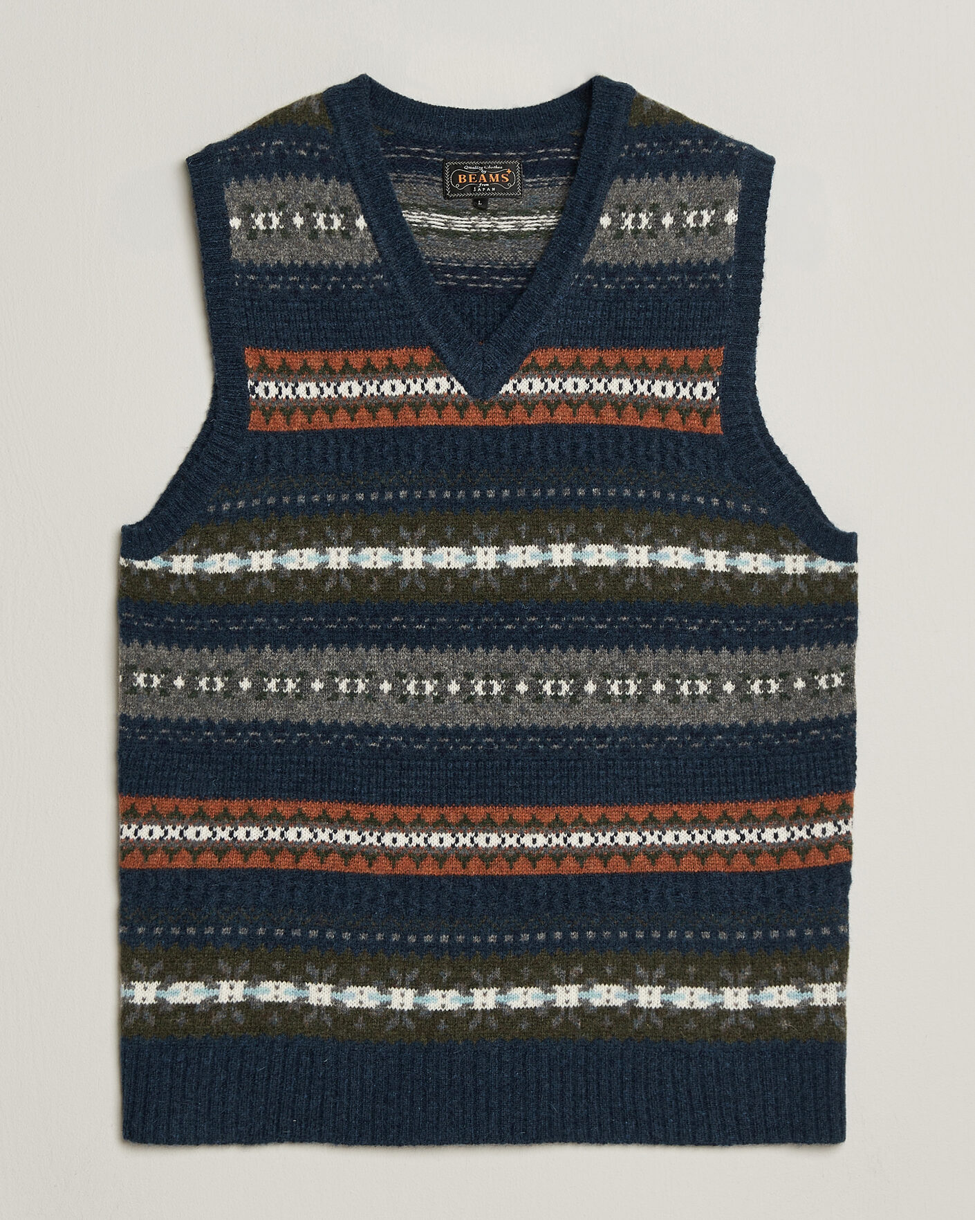 Mies | Puserot | BEAMS PLUS | Fair Isle Knit Vest Navy