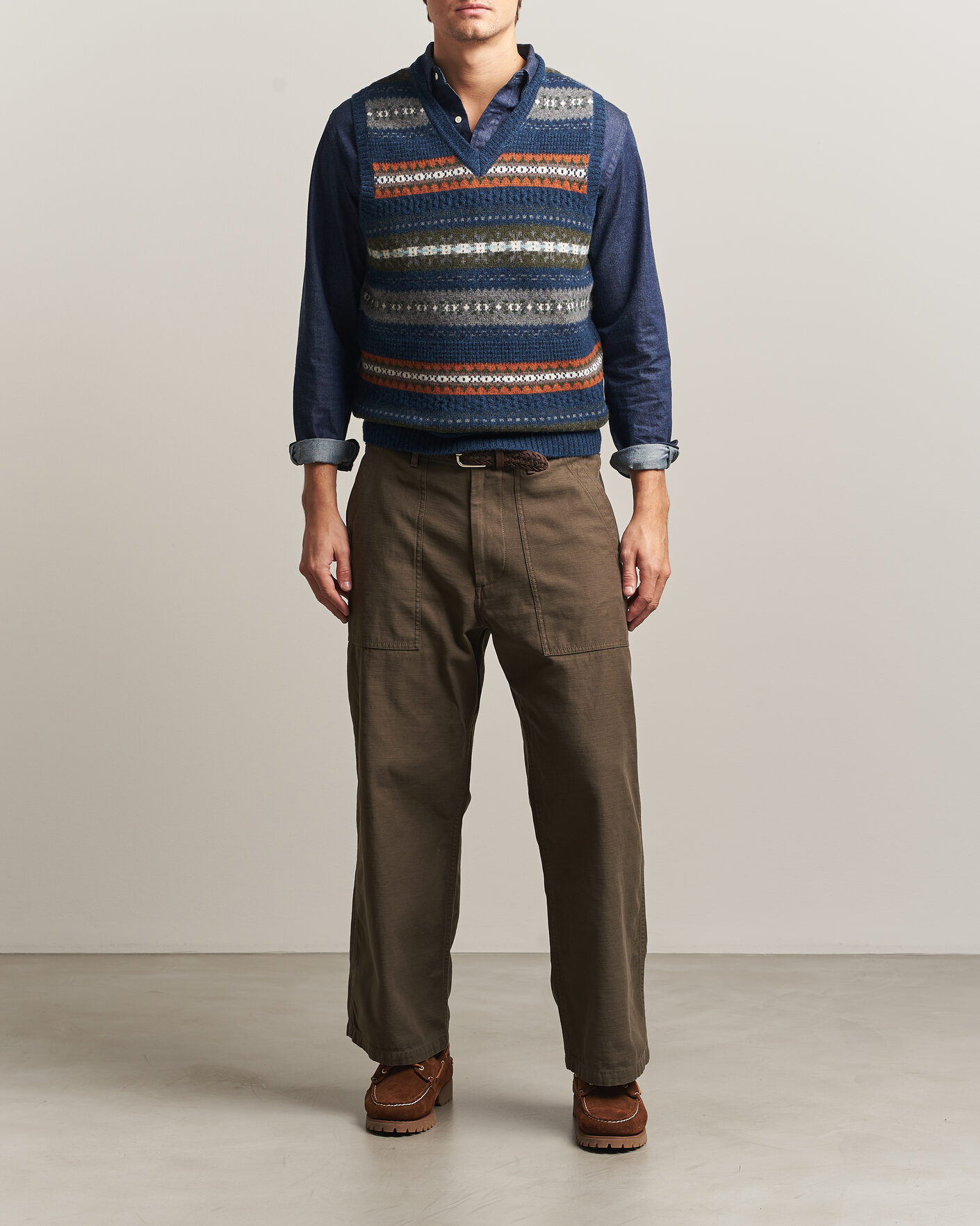 Mies | Puserot | BEAMS PLUS | Fair Isle Knit Vest Navy