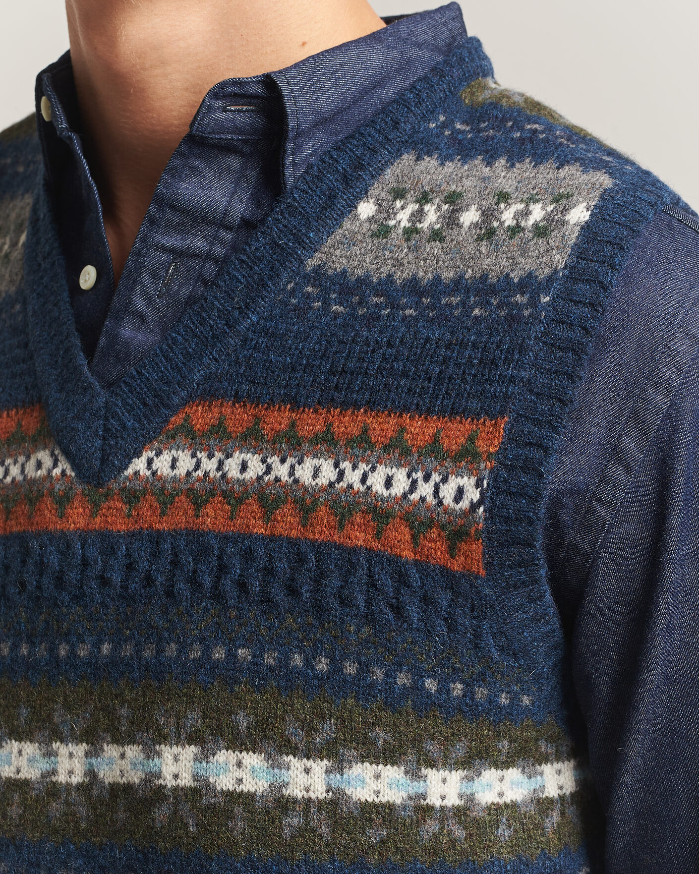 Mies | Puserot | BEAMS PLUS | Fair Isle Knit Vest Navy