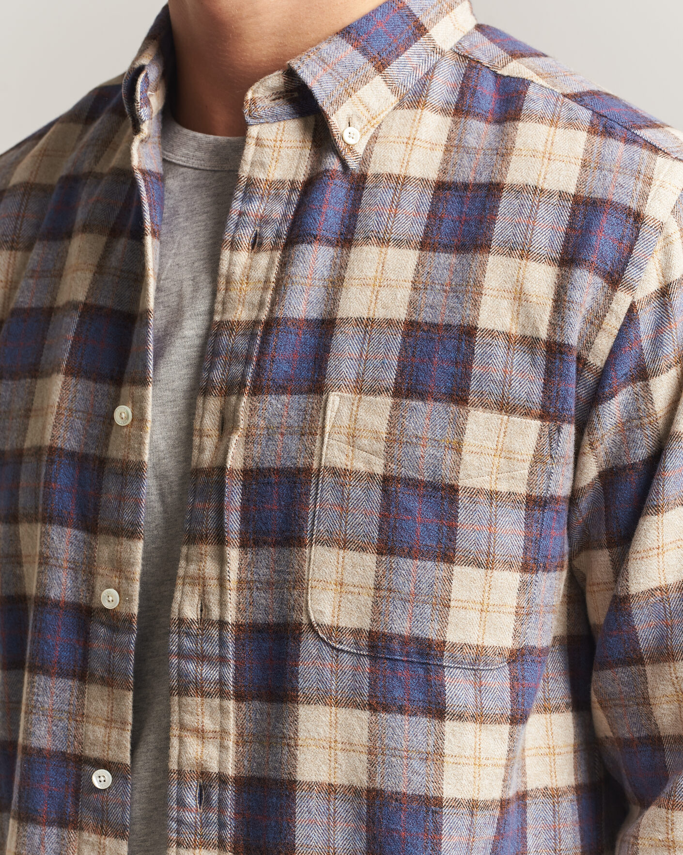 Mies | Kauluspaidat | BEAMS PLUS | Plaid Button Down Shirt White/Blue