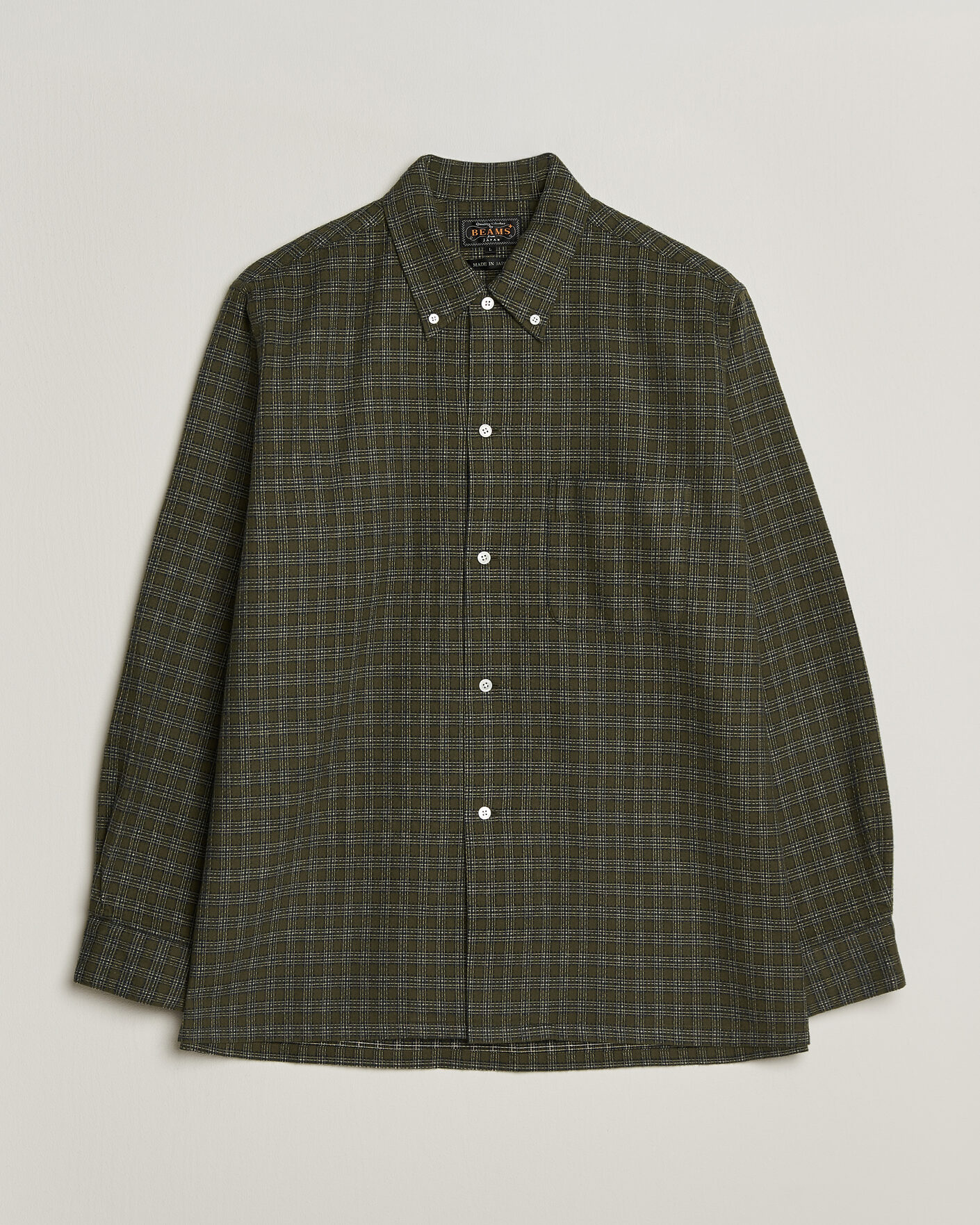 Mies | Kauluspaidat | BEAMS PLUS | Dobby Plaid Button Down Shirt Dark Green
