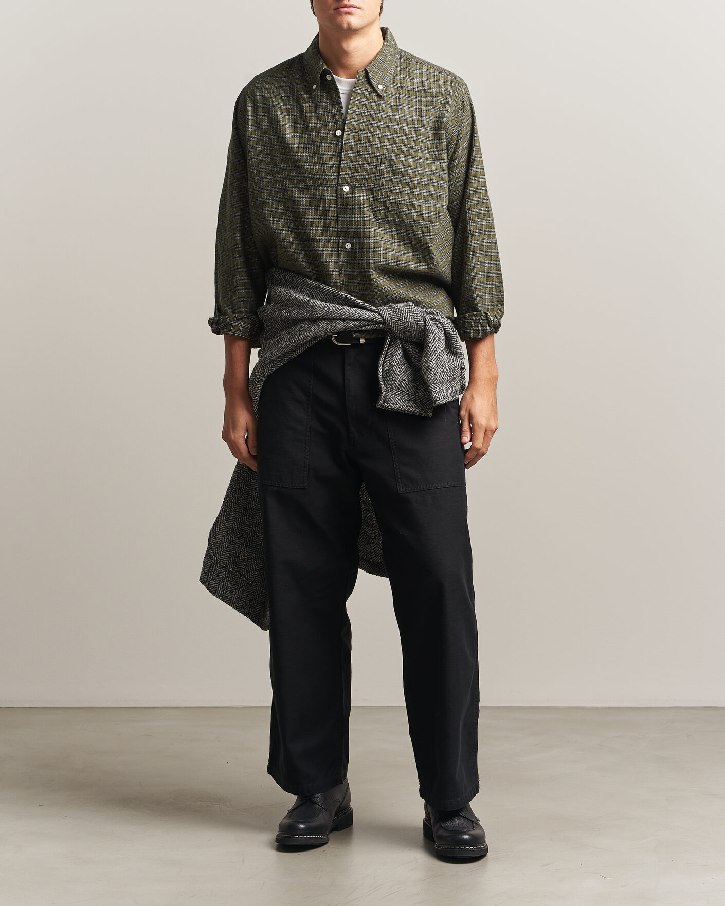 Mies | Kauluspaidat | BEAMS PLUS | Dobby Plaid Button Down Shirt Dark Green