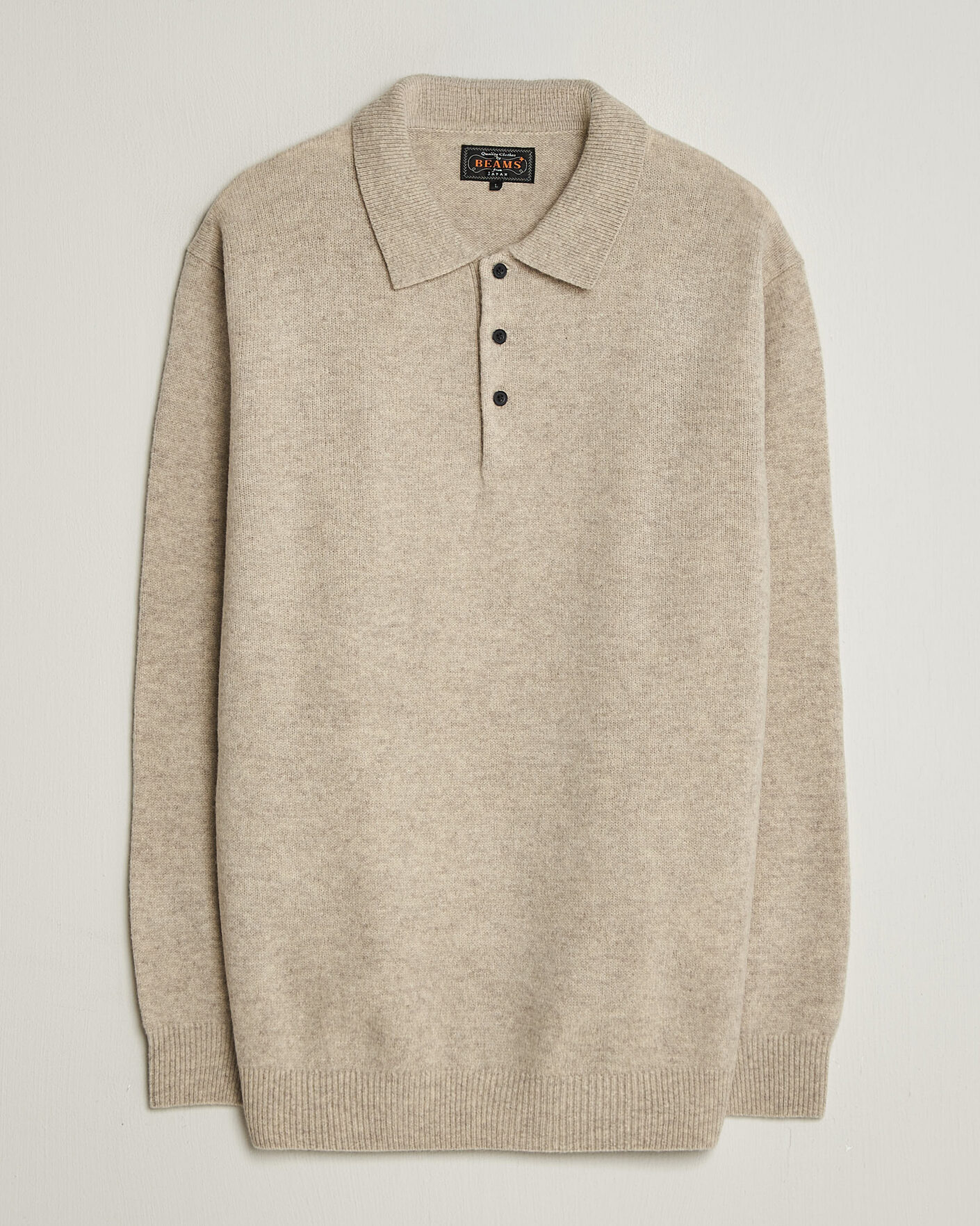 Mies | Puserot | BEAMS PLUS | Knitted Wool Polo Beige