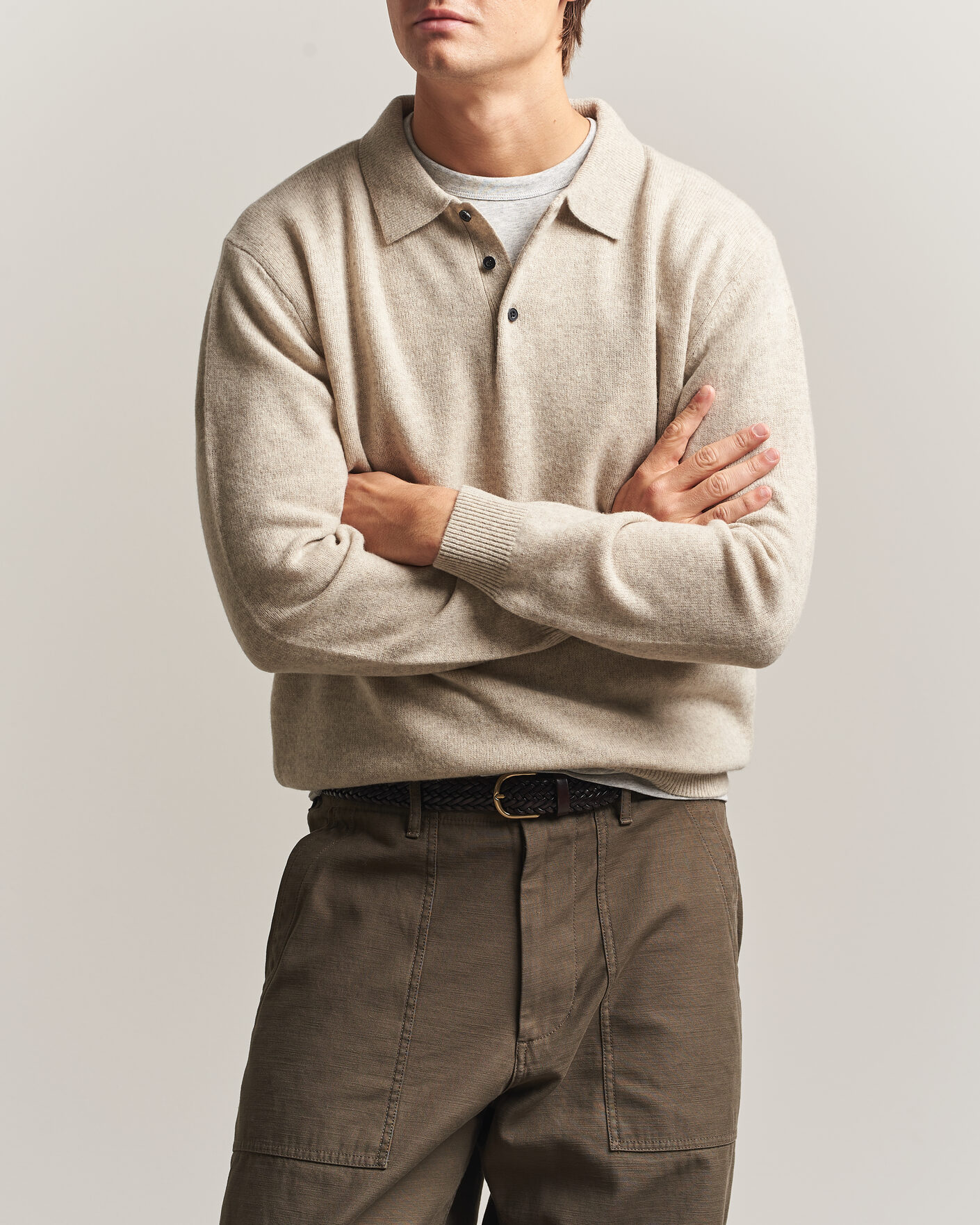 Mies | Puserot | BEAMS PLUS | Knitted Wool Polo Beige