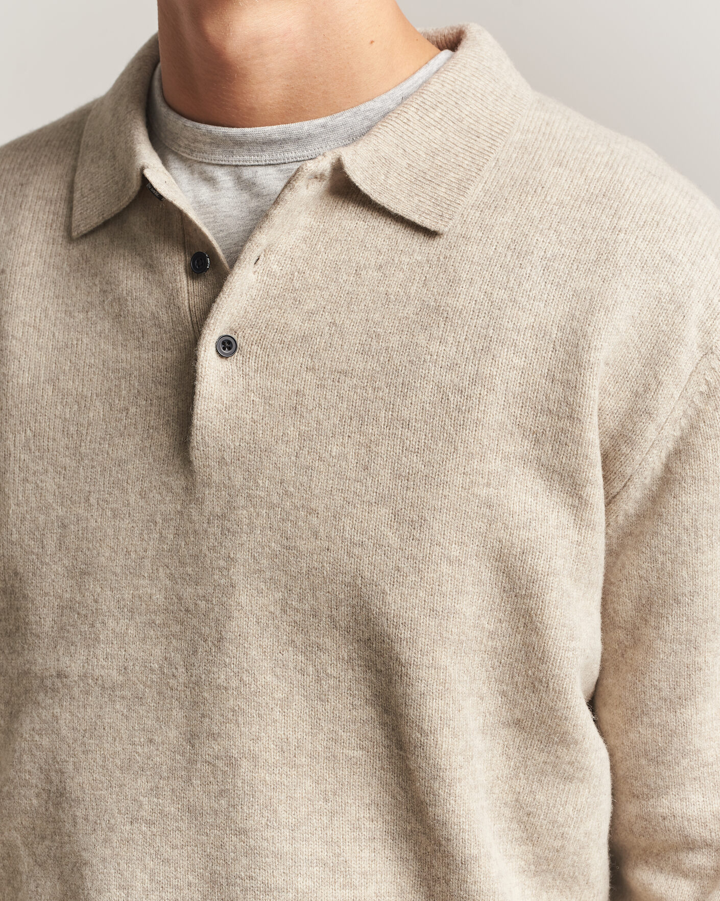 Mies | Puserot | BEAMS PLUS | Knitted Wool Polo Beige