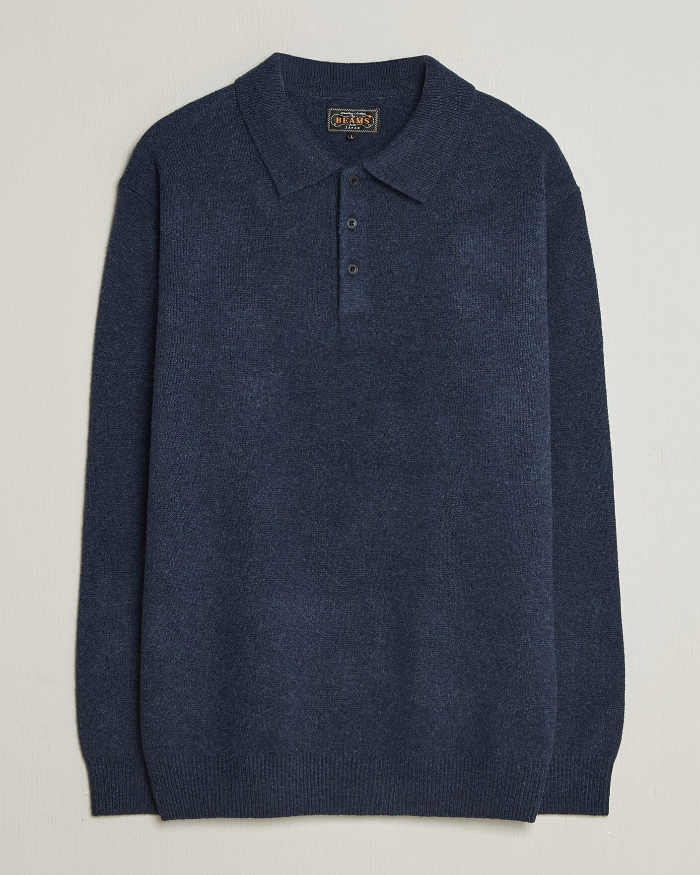 Mies | Puserot | BEAMS PLUS | Knitted Wool Polo Navy