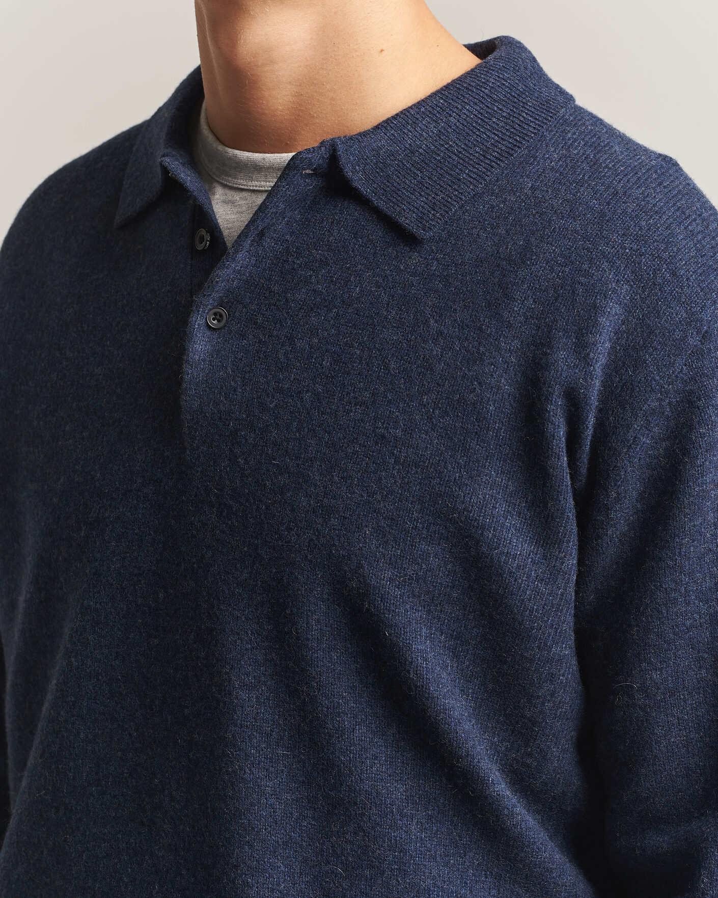 Mies | Puserot | BEAMS PLUS | Knitted Wool Polo Navy