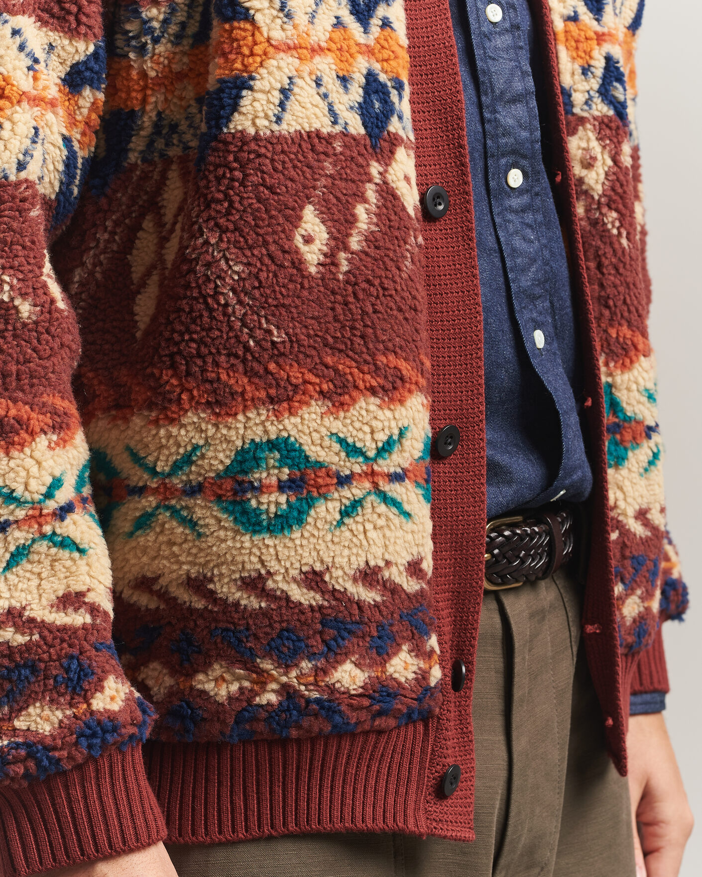 Mies | Puserot | BEAMS PLUS | Boa Jacquard Cardigan Brown