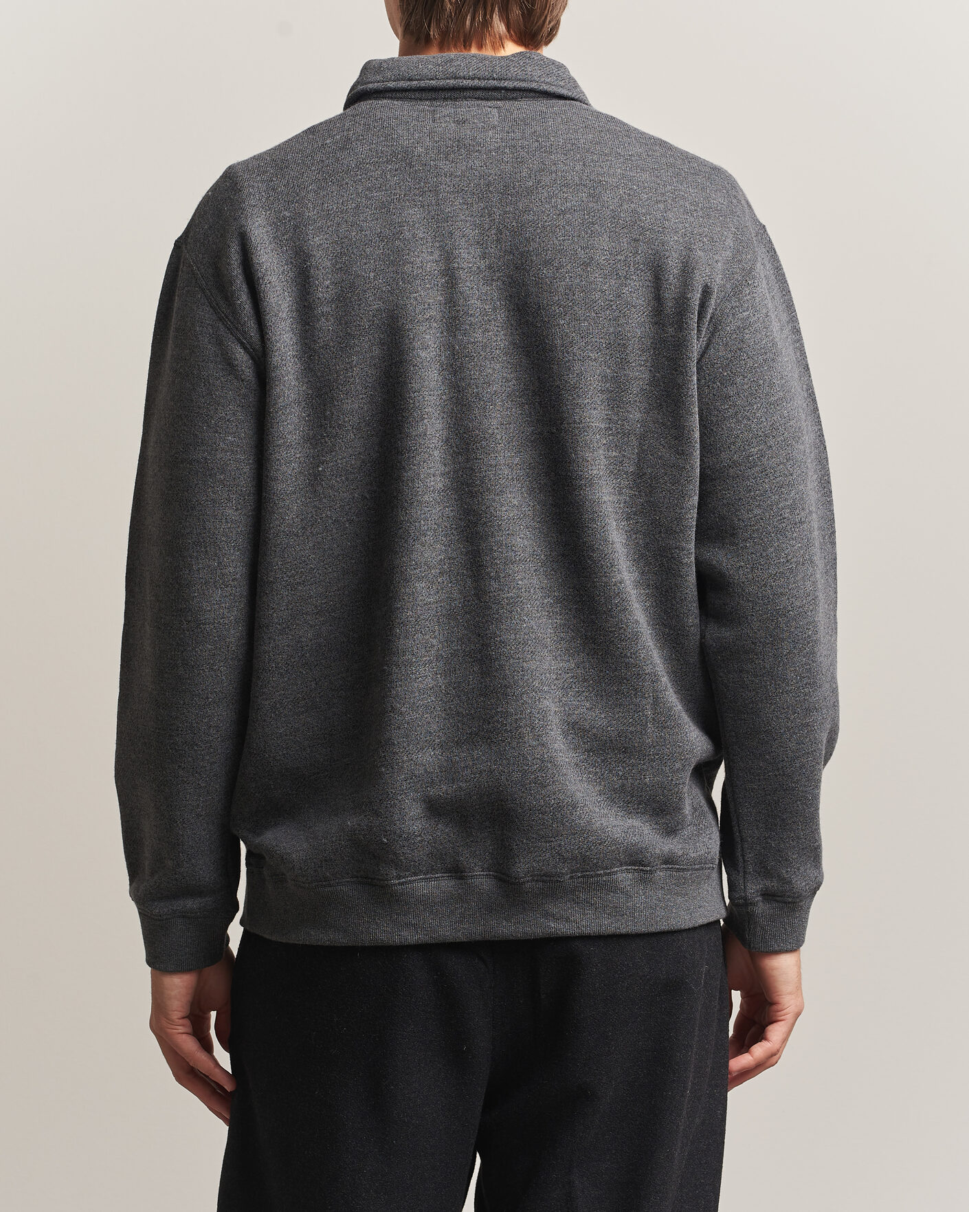 Mies | Puserot | BEAMS PLUS | Wool/Cotton Half Zip Charcoal