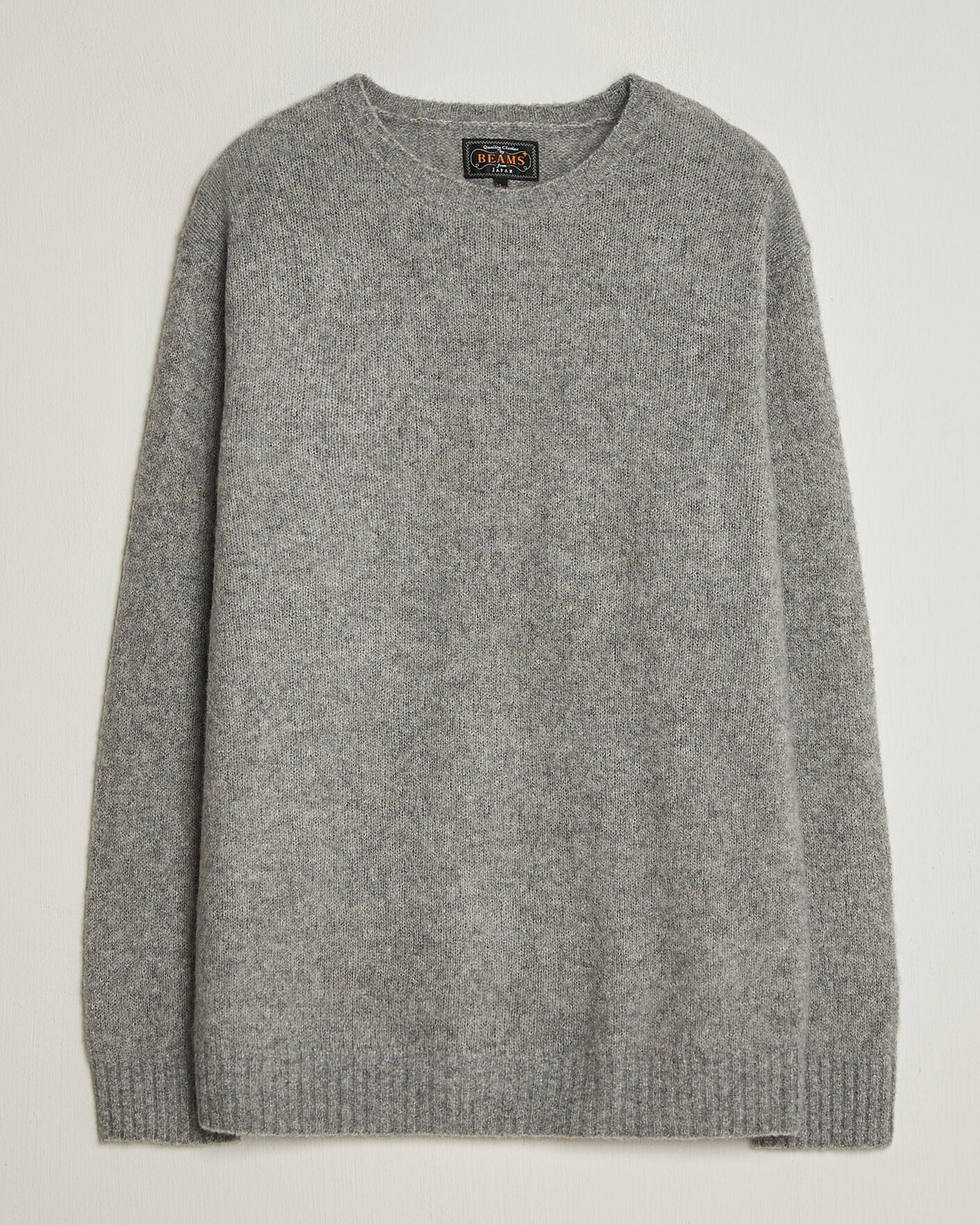 Mies | Puserot | BEAMS PLUS | Cashmere/Silk Crew Neck Grey Melange
