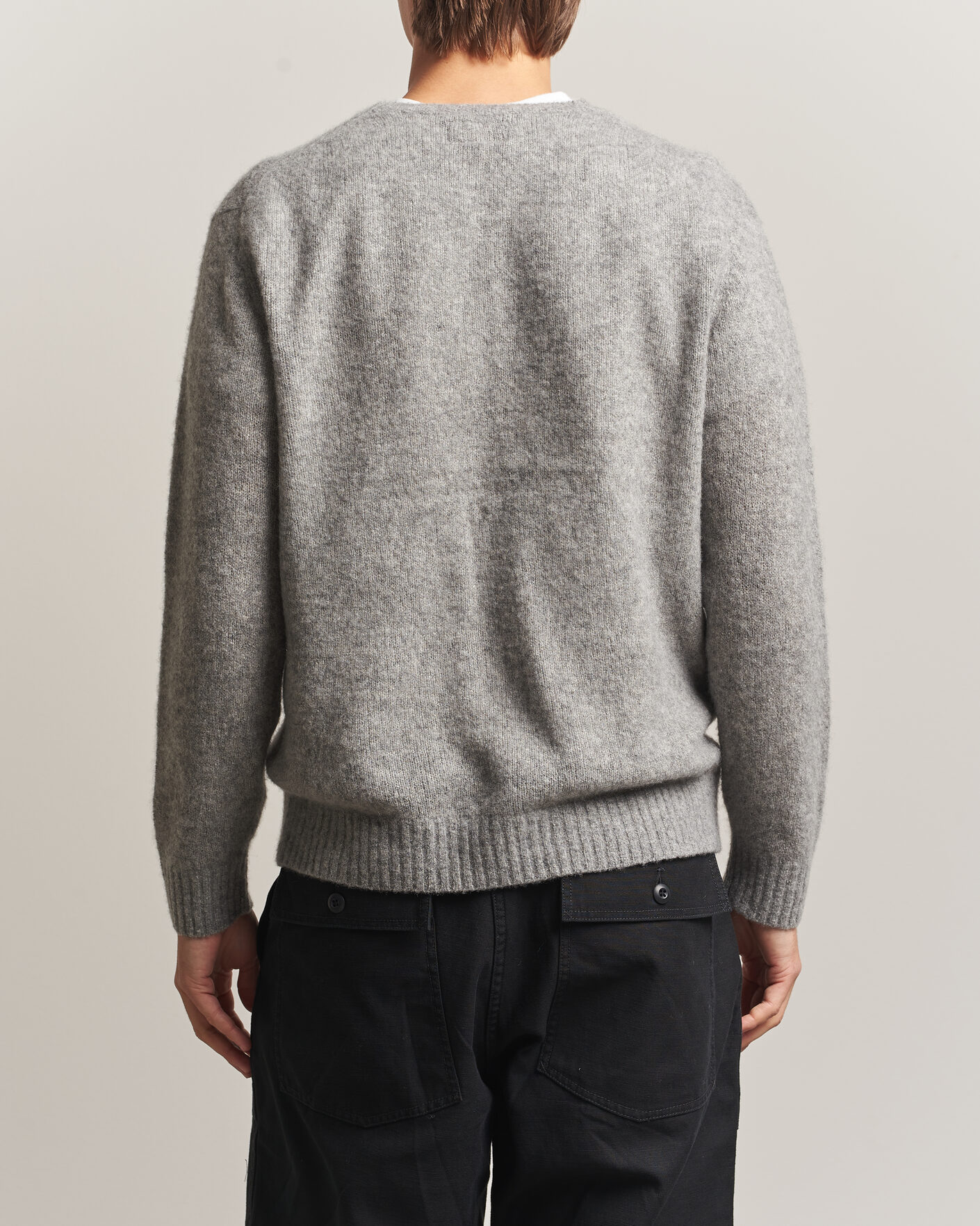 Mies | Puserot | BEAMS PLUS | Cashmere/Silk Crew Neck Grey Melange