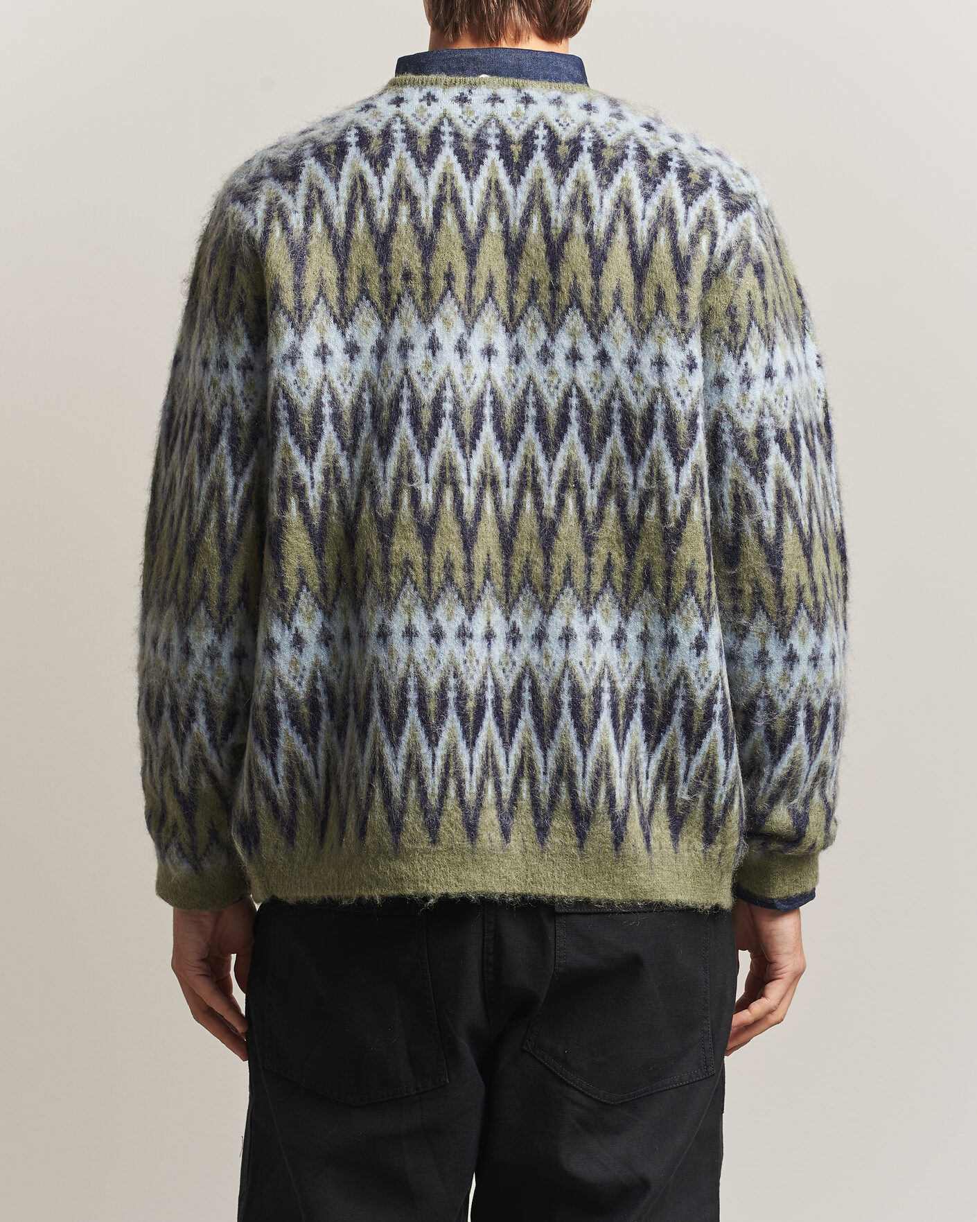 Mies | Puserot | BEAMS PLUS | Chevron Jacquard Cardigan Green/Grey