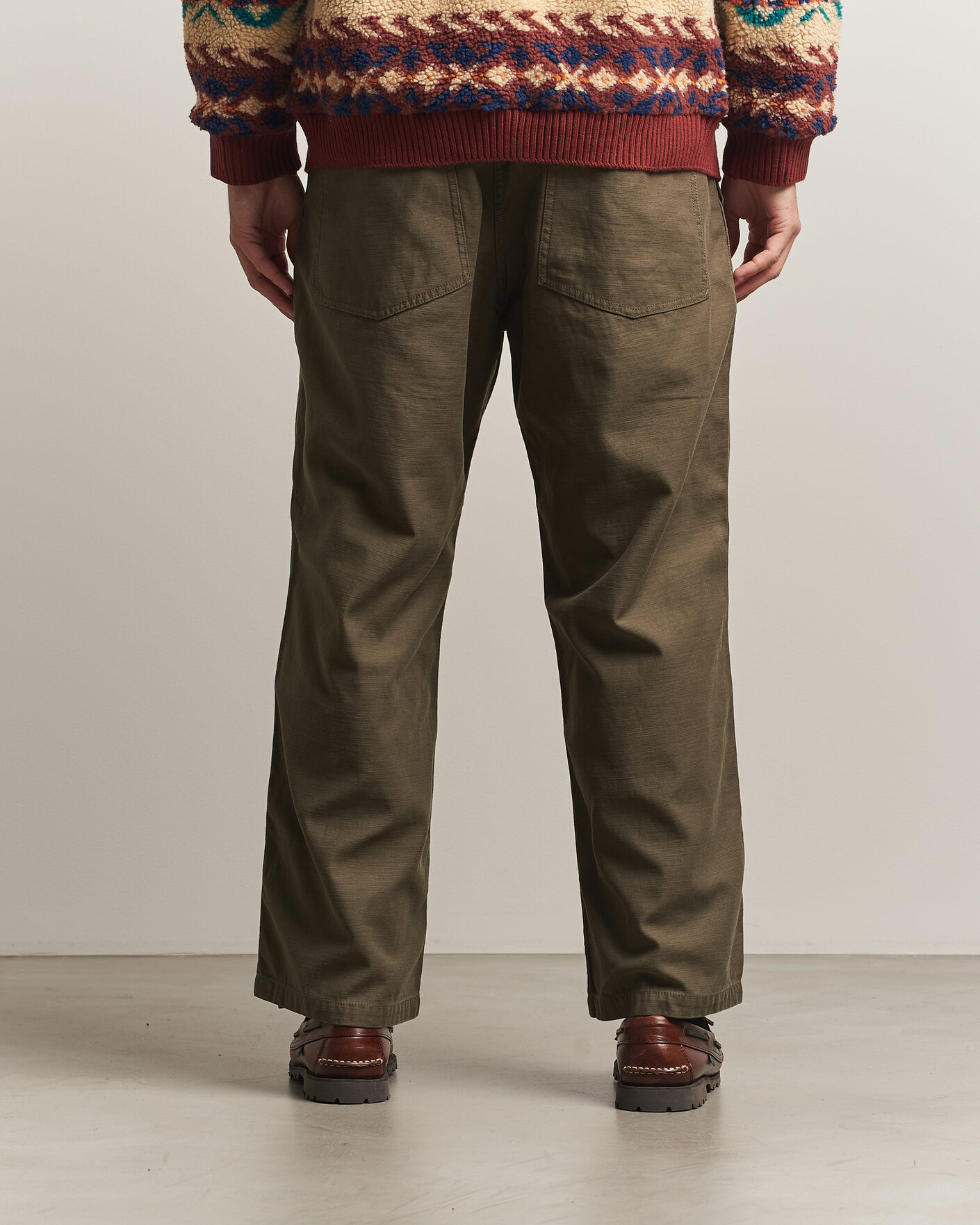 Mies | Housut | BEAMS PLUS | MIL Utility Sateen Trousers Olive Brown