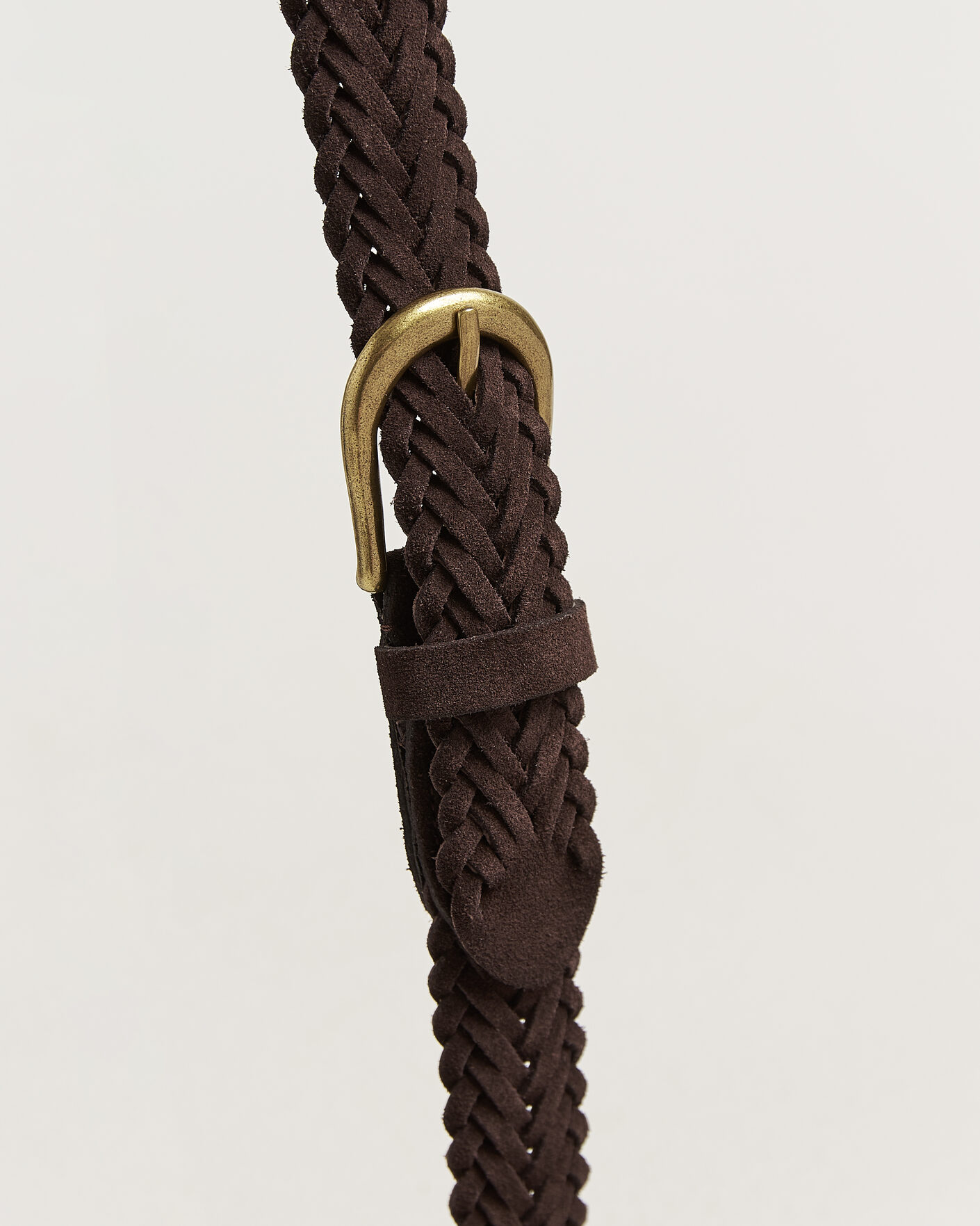 Mies | Vyöt | BEAMS PLUS | Suede Braided Belt Dark Brown