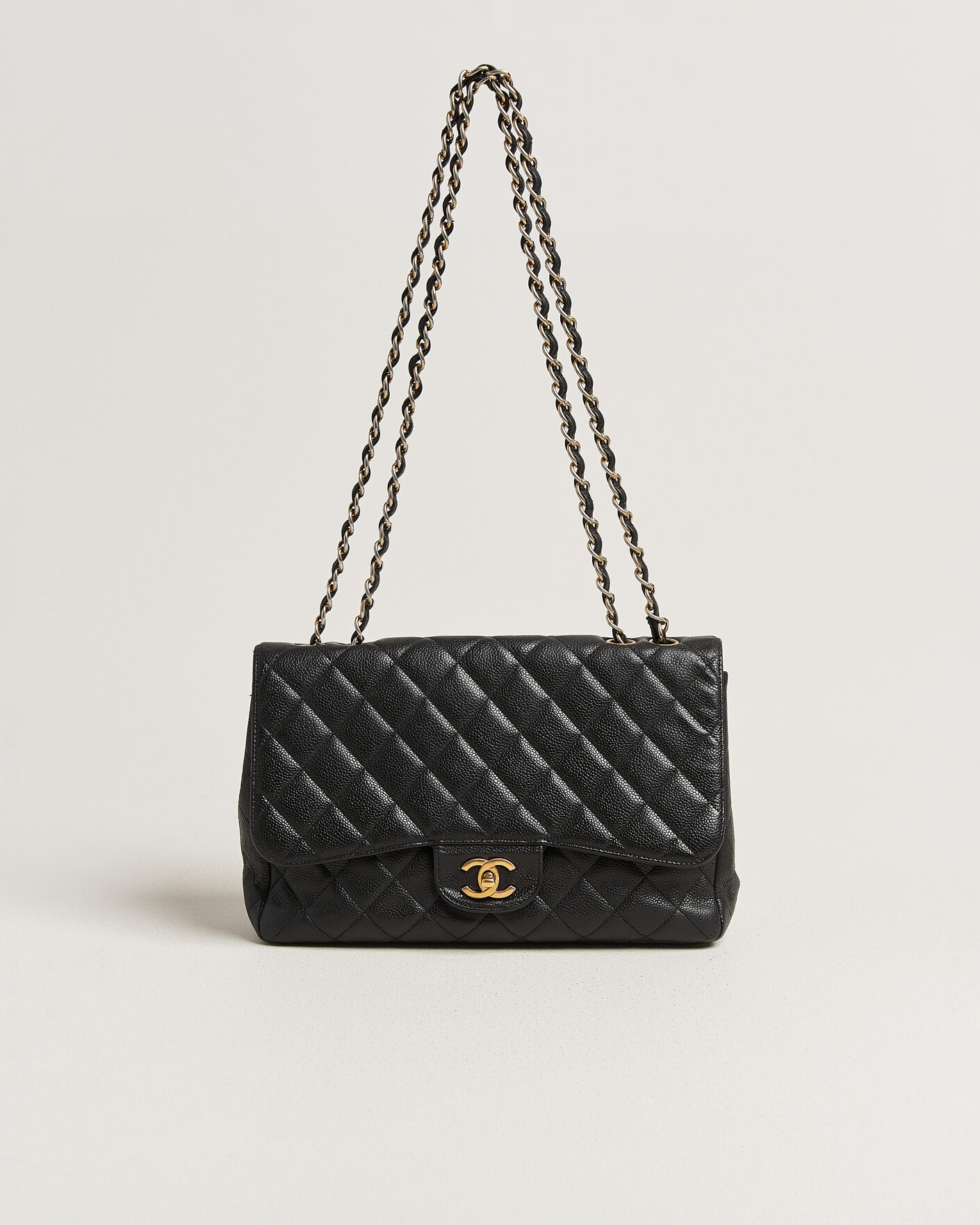 Mies | Pre-Owned & Vintage Bags | Chanel Pre-Owned | Classic Jumbo Single Flap Bag Caviar Black