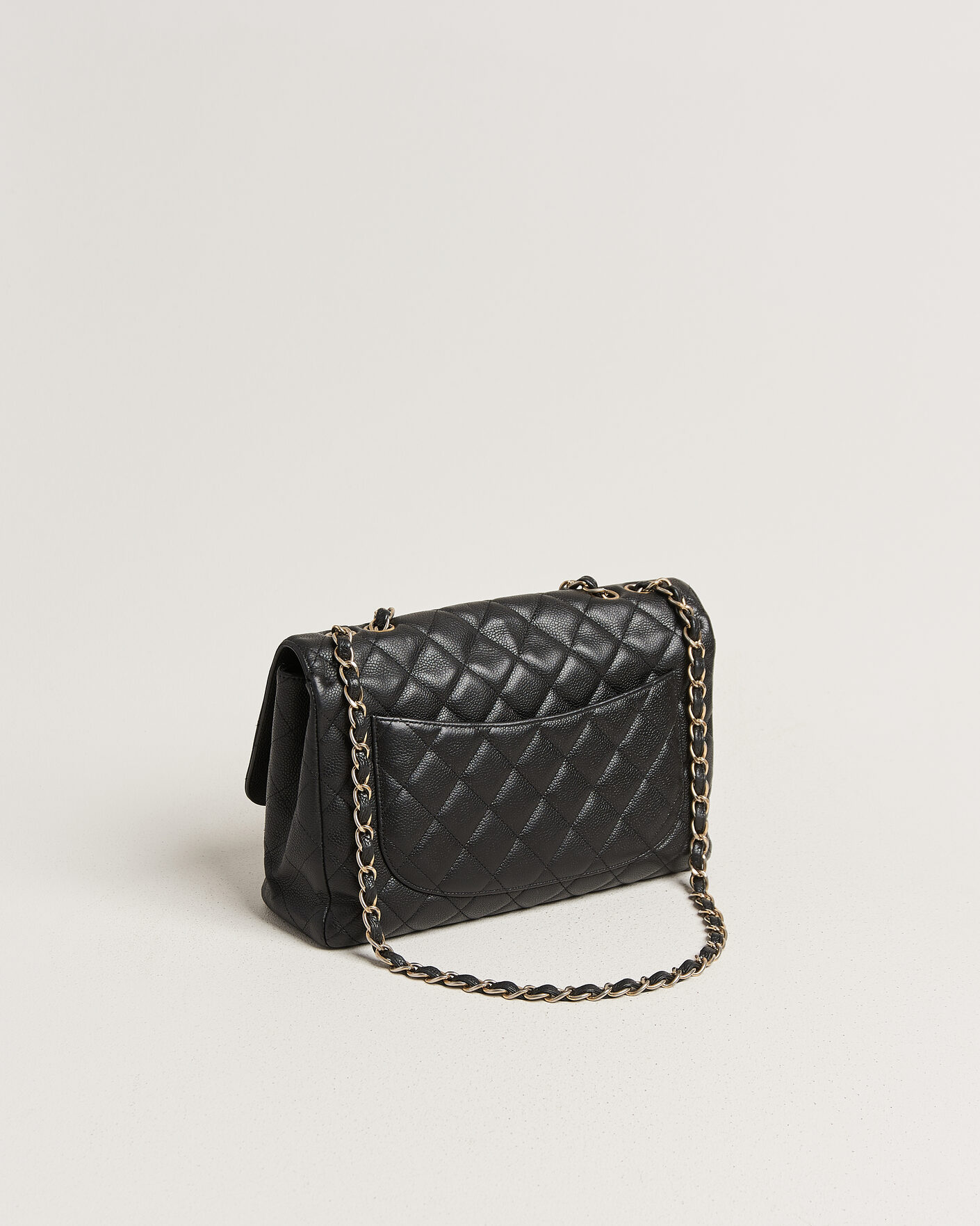 Mies | Pre-Owned & Vintage Bags | Chanel Pre-Owned | Classic Jumbo Single Flap Bag Caviar Black