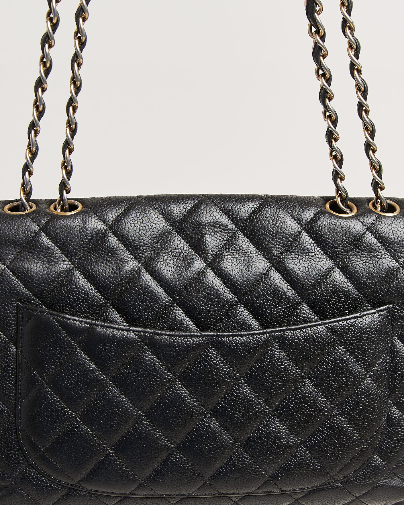 Mies | Pre-Owned & Vintage Bags | Chanel Pre-Owned | Classic Jumbo Single Flap Bag Caviar Black