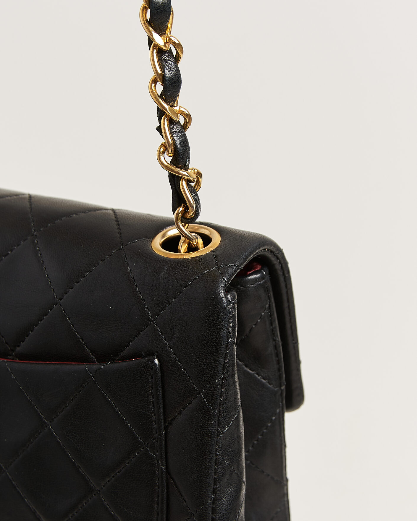 Mies | Pre-Owned & Vintage Bags | Chanel Pre-Owned | Classic Mini Square Single Flap Bag Lambskin Black