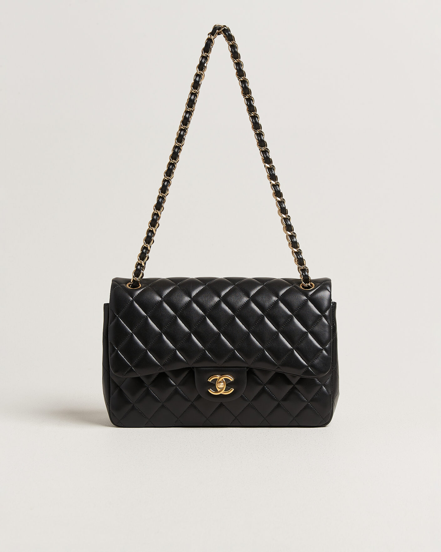 Mies | Pre-Owned & Vintage Bags | Chanel Pre-Owned | Classic Jumbo Double Flap Bag Lambskin Black