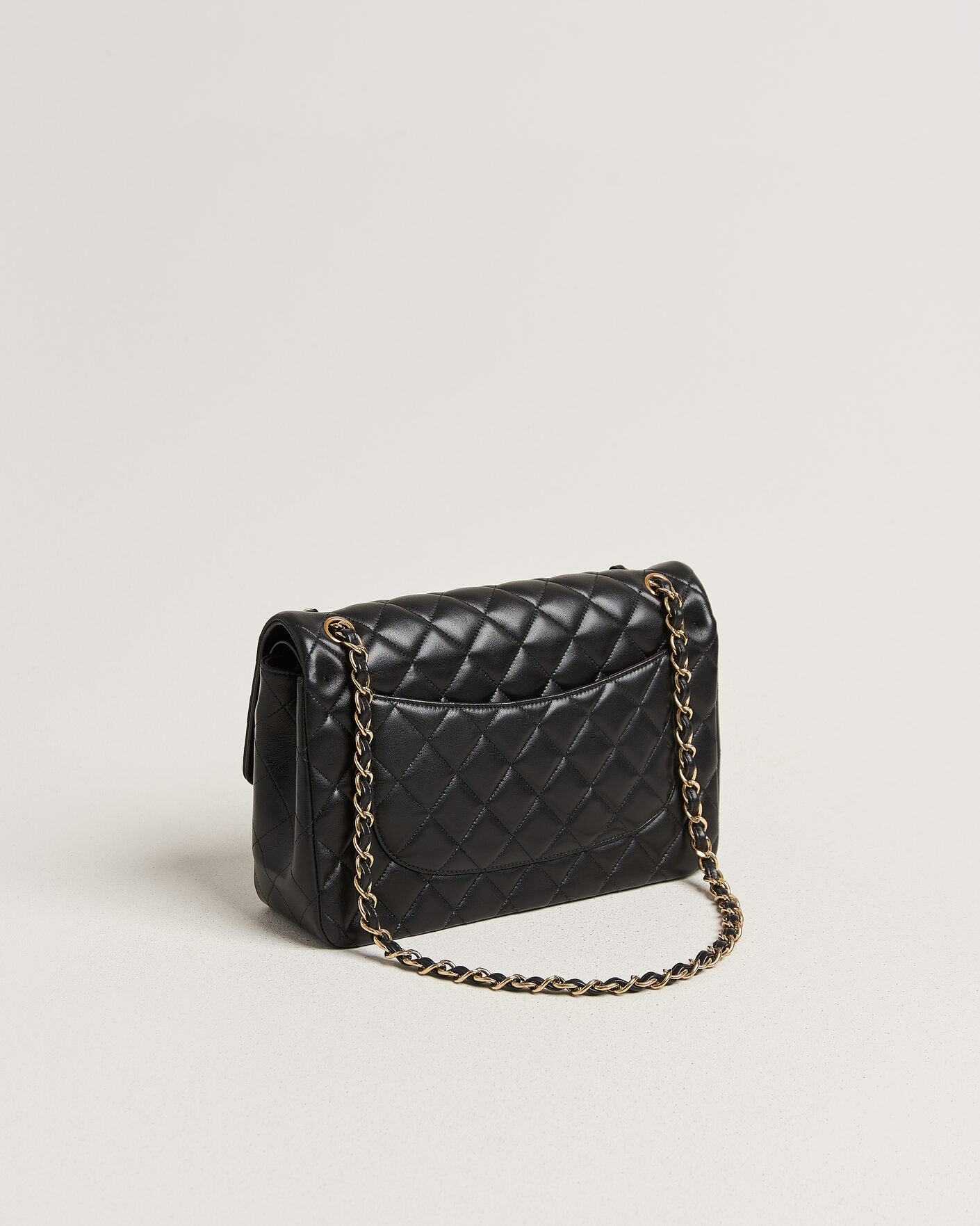 Mies | Pre-Owned & Vintage Bags | Chanel Pre-Owned | Classic Jumbo Double Flap Bag Lambskin Black