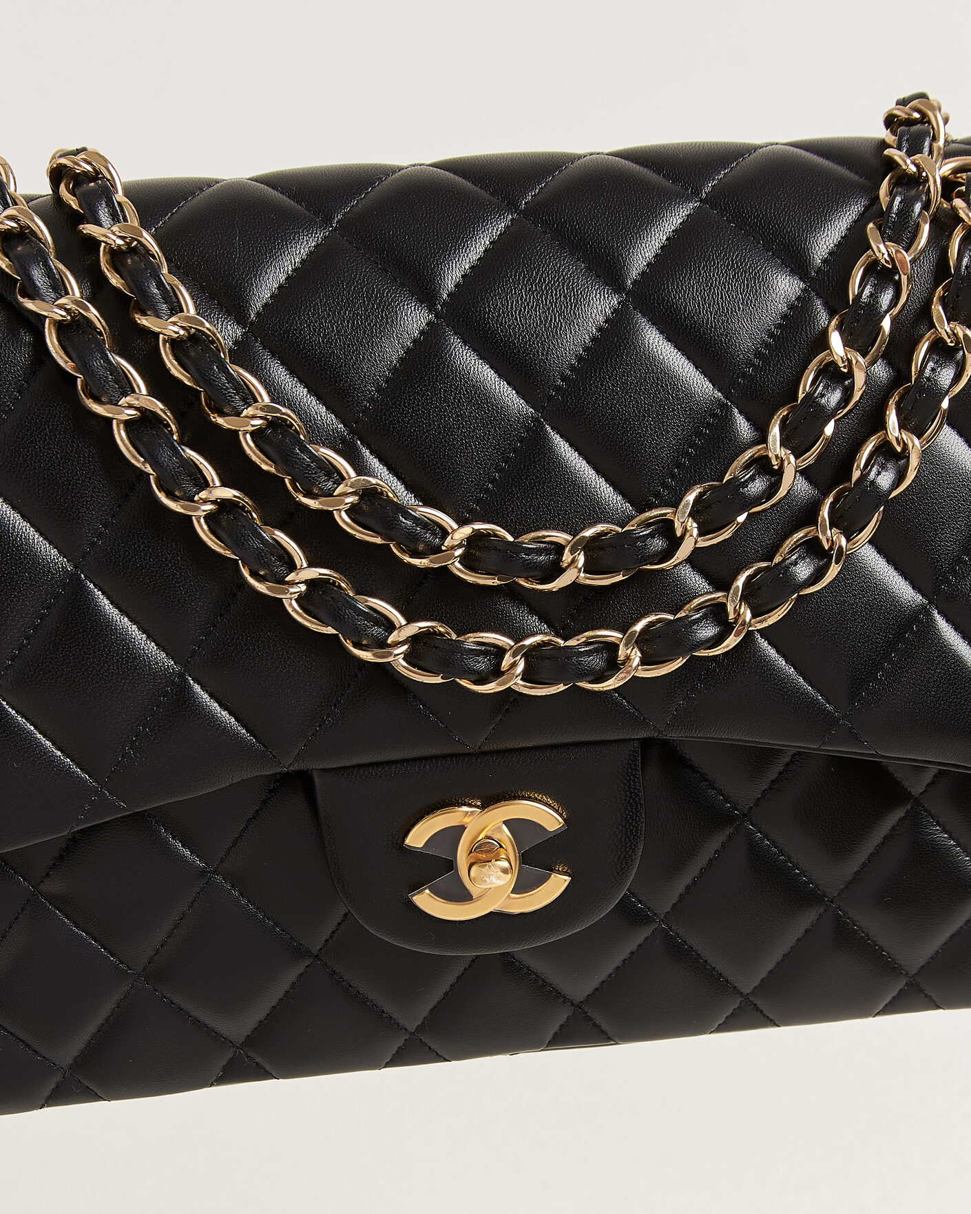Mies | Pre-Owned & Vintage Bags | Chanel Pre-Owned | Classic Jumbo Double Flap Bag Lambskin Black