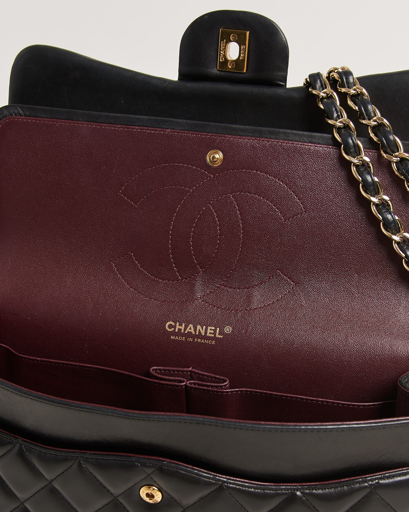 Mies | Pre-Owned & Vintage Bags | Chanel Pre-Owned | Classic Jumbo Double Flap Bag Lambskin Black