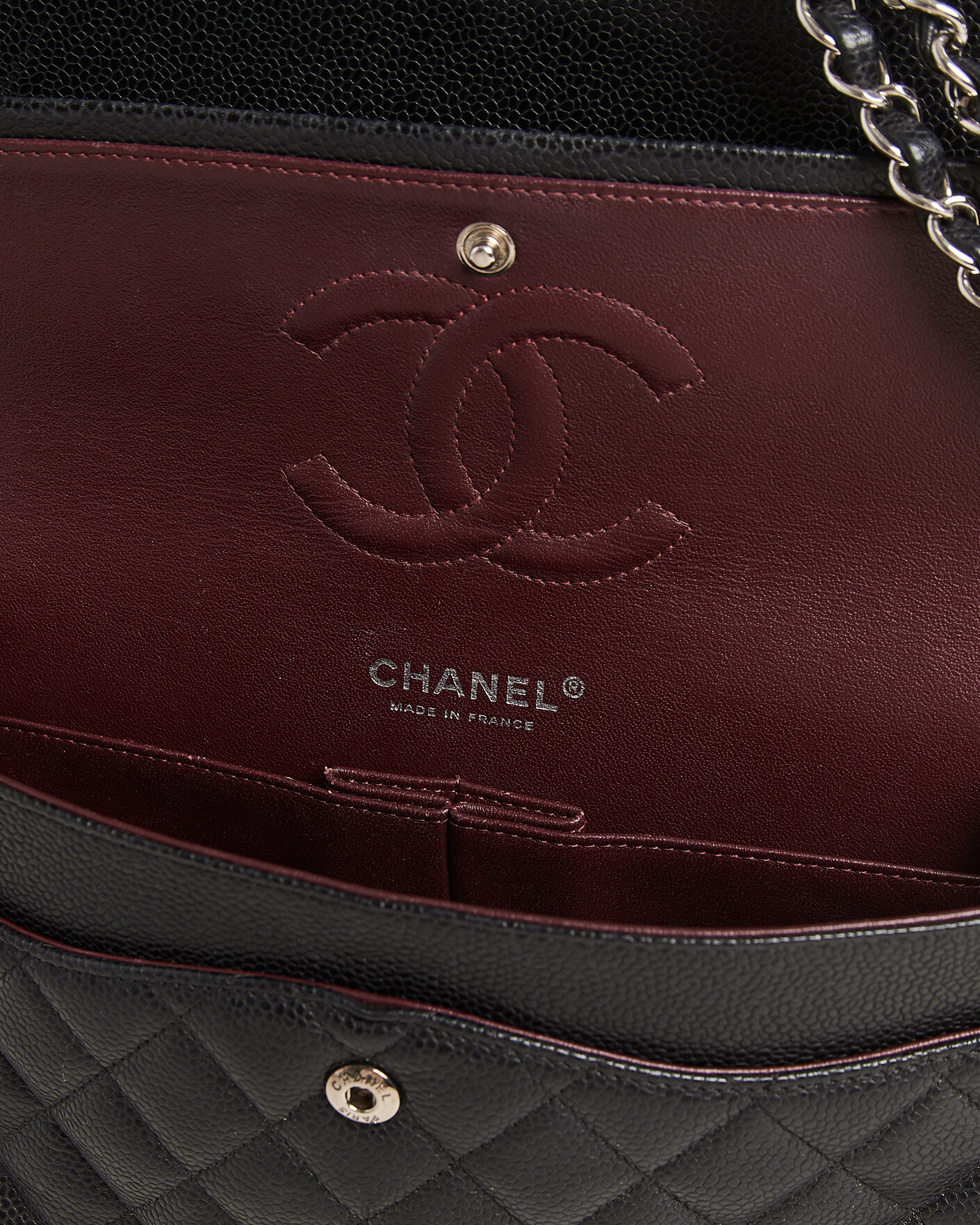 Mies | Pre-Owned & Vintage Bags | Chanel Pre-Owned | Classic Medium Single Flap Bag Caviar Black