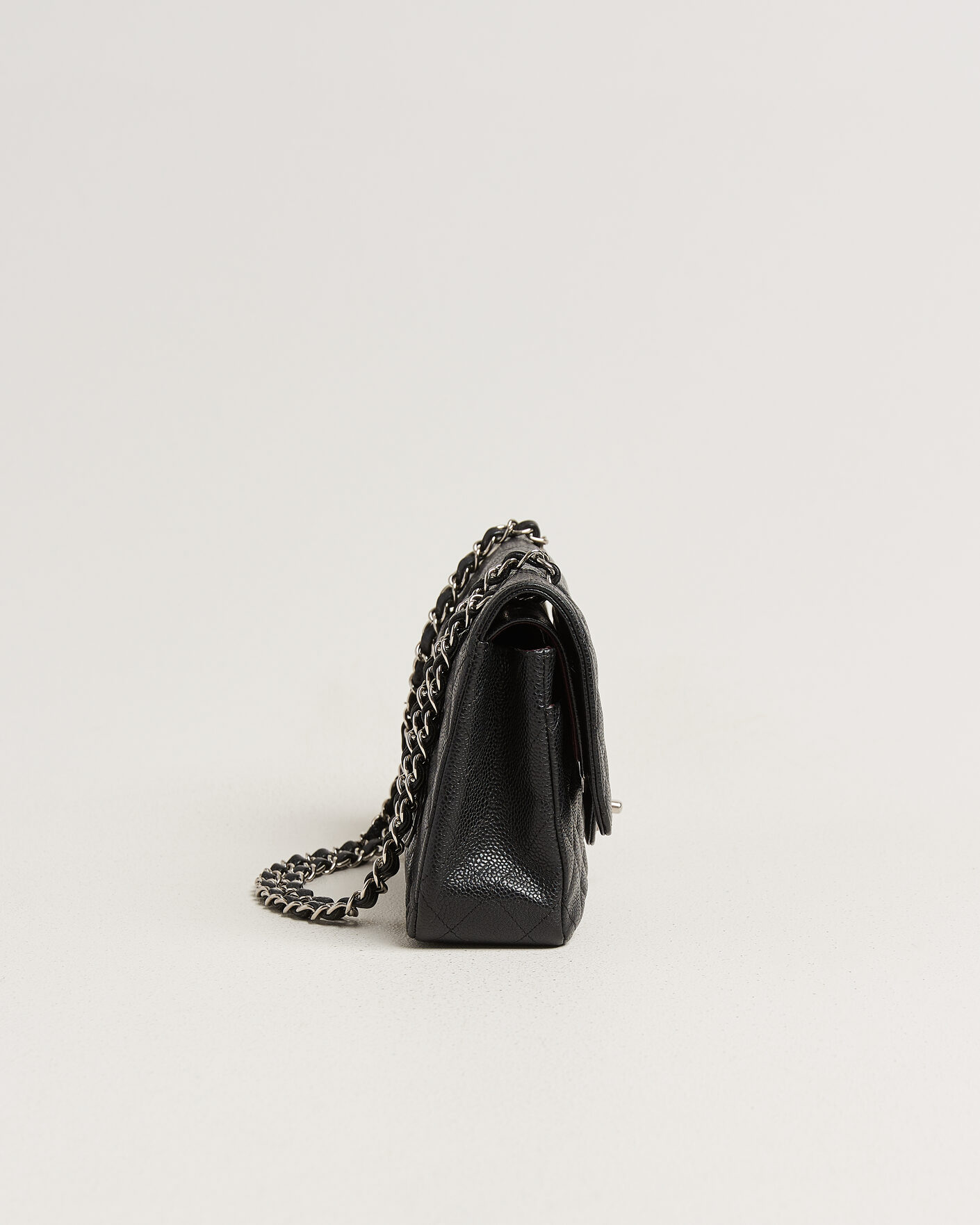 Mies | Pre-Owned & Vintage Bags | Chanel Pre-Owned | Classic Medium Single Flap Bag Caviar Black