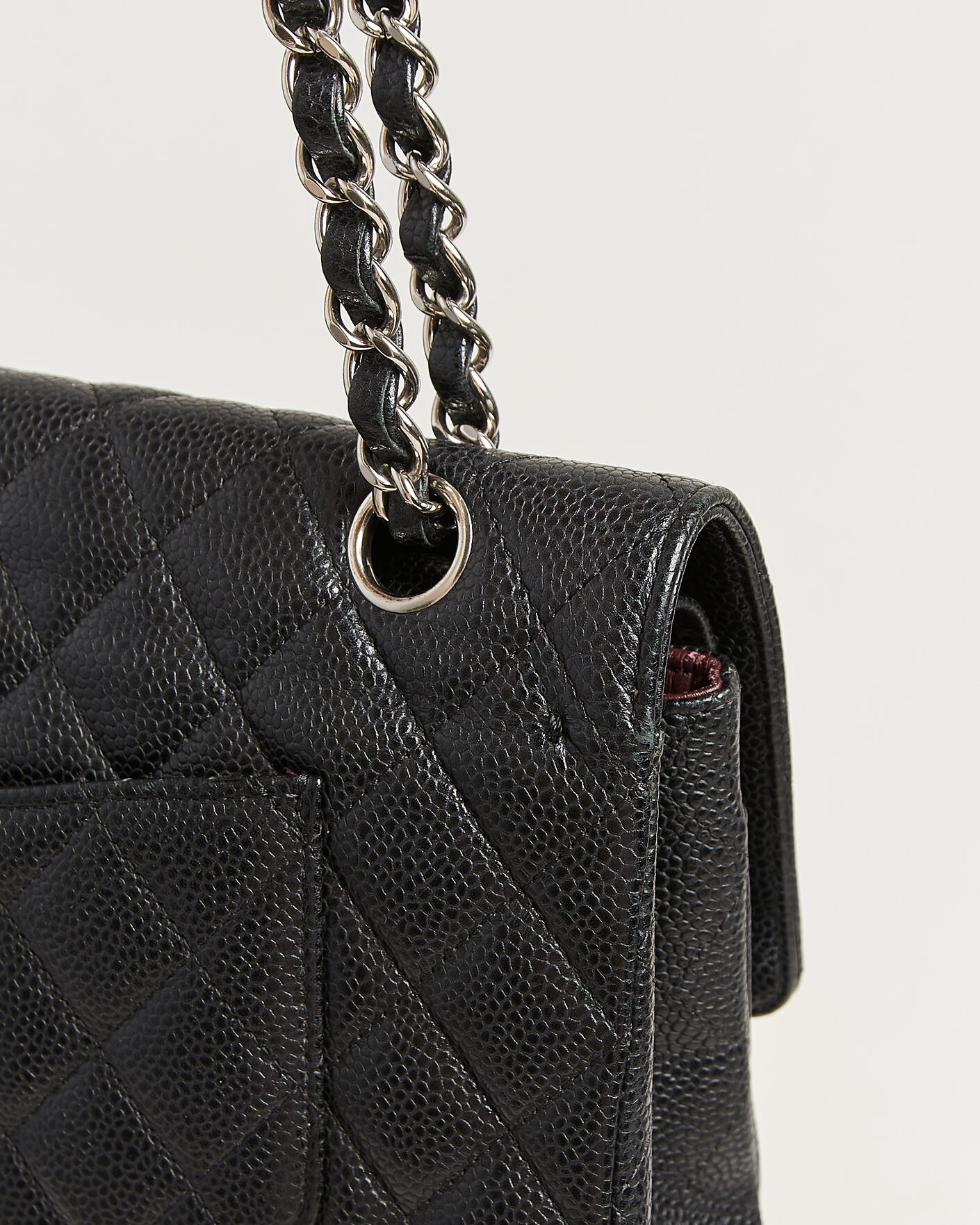 Mies | Pre-Owned & Vintage Bags | Chanel Pre-Owned | Classic Medium Single Flap Bag Caviar Black