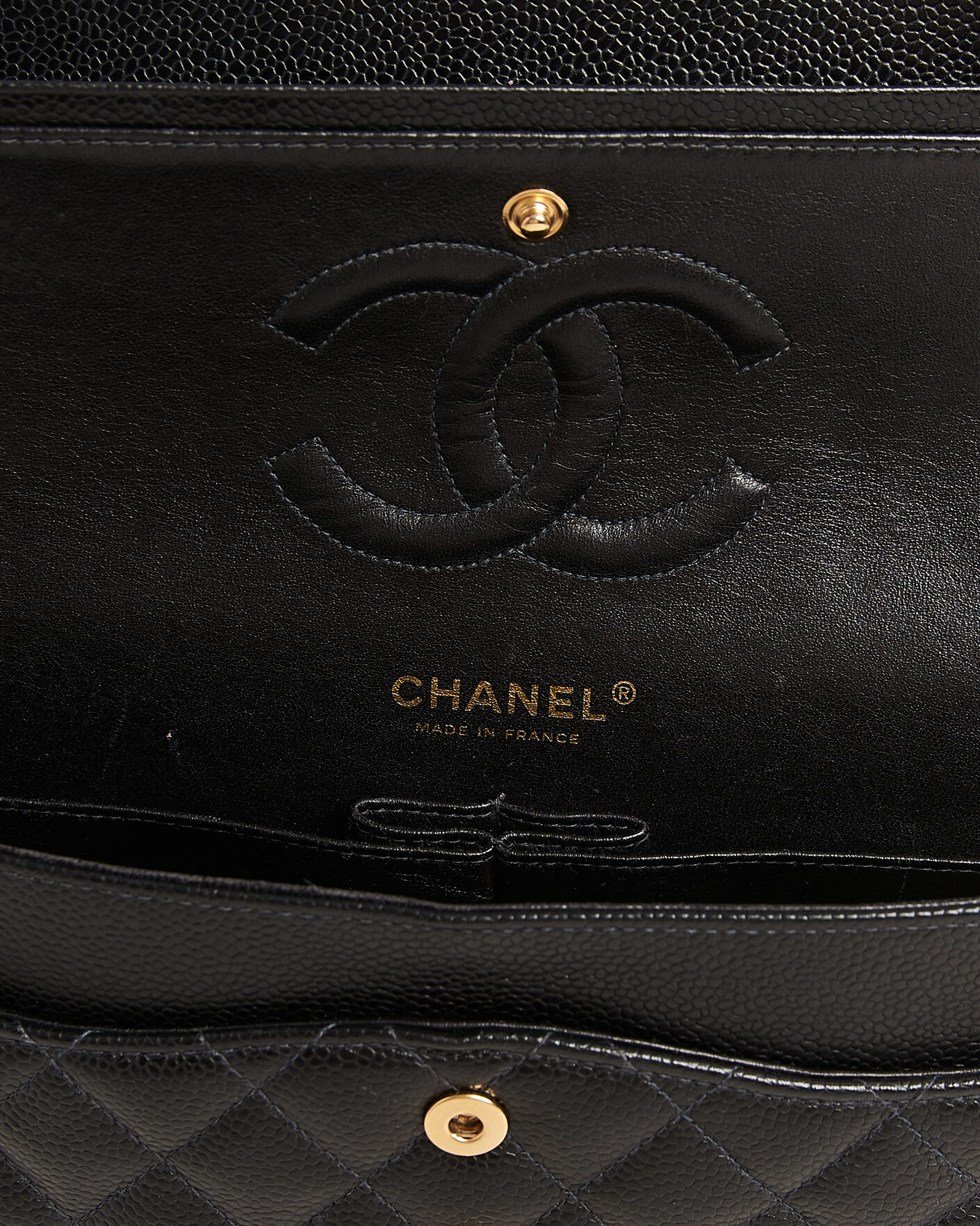 Mies | Pre-Owned & Vintage Bags | Chanel Pre-Owned | Classic Medium Double Flap Bag Caviar Black