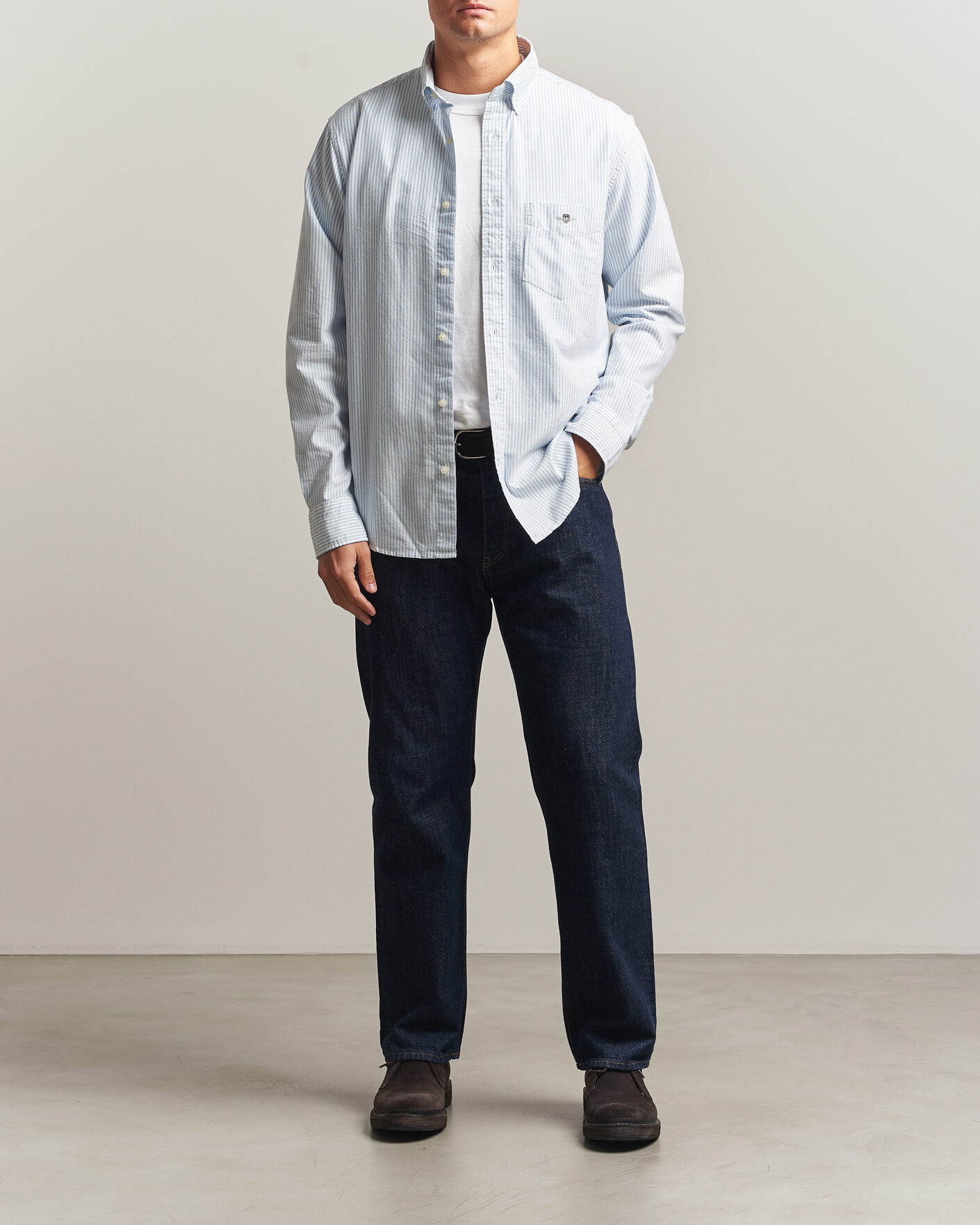 Mies | Kauluspaidat | Gant | Regular Fit Striped Oxford Shirt College Blue