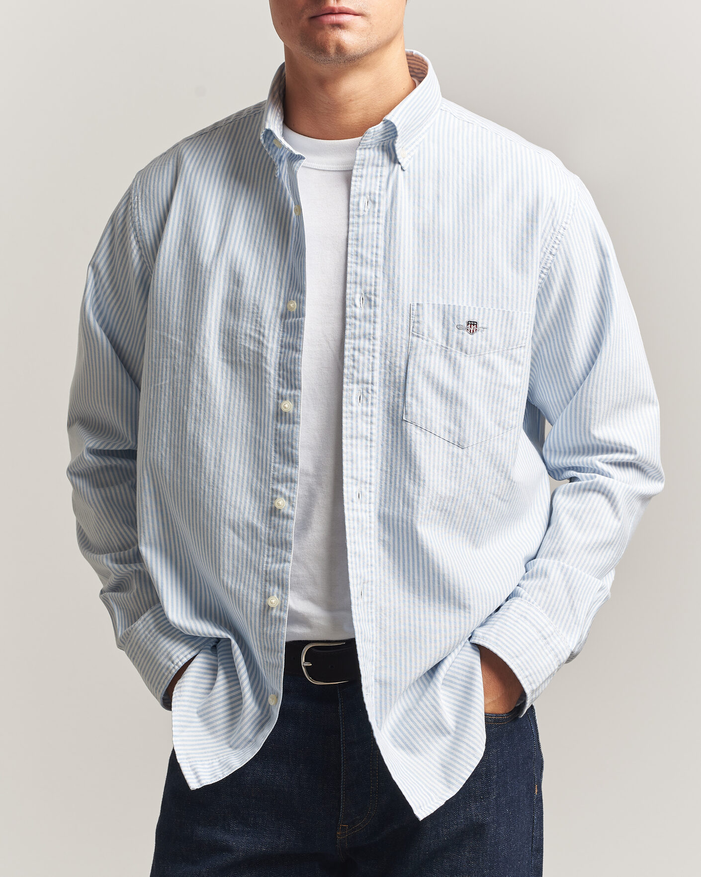 Mies | Kauluspaidat | Gant | Regular Fit Striped Oxford Shirt College Blue