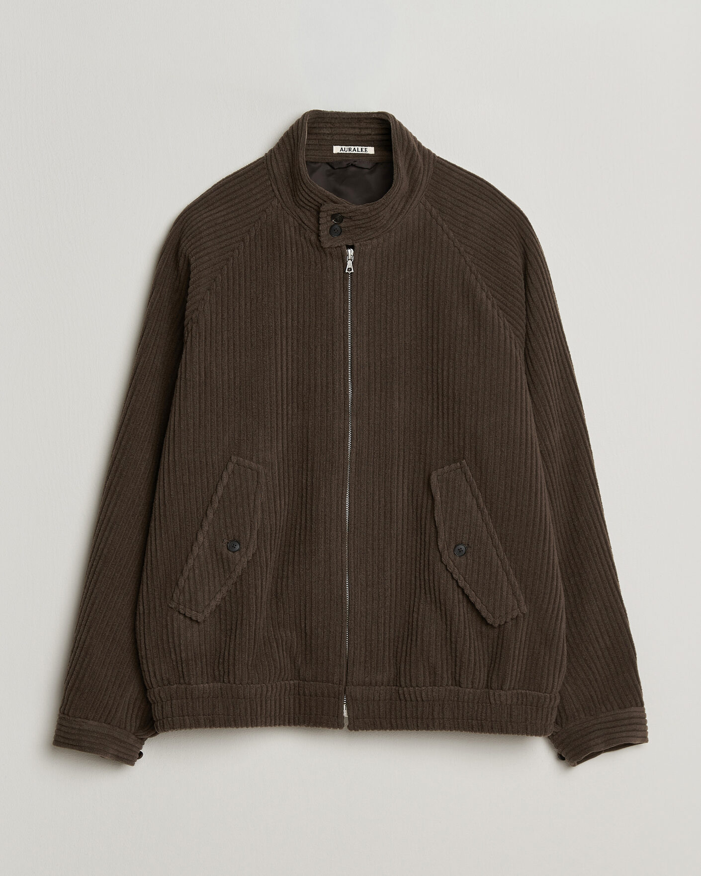 Mies | Takit | Auralee | Wool Cashmere Corduroy Zip Jacket Smoky Brown