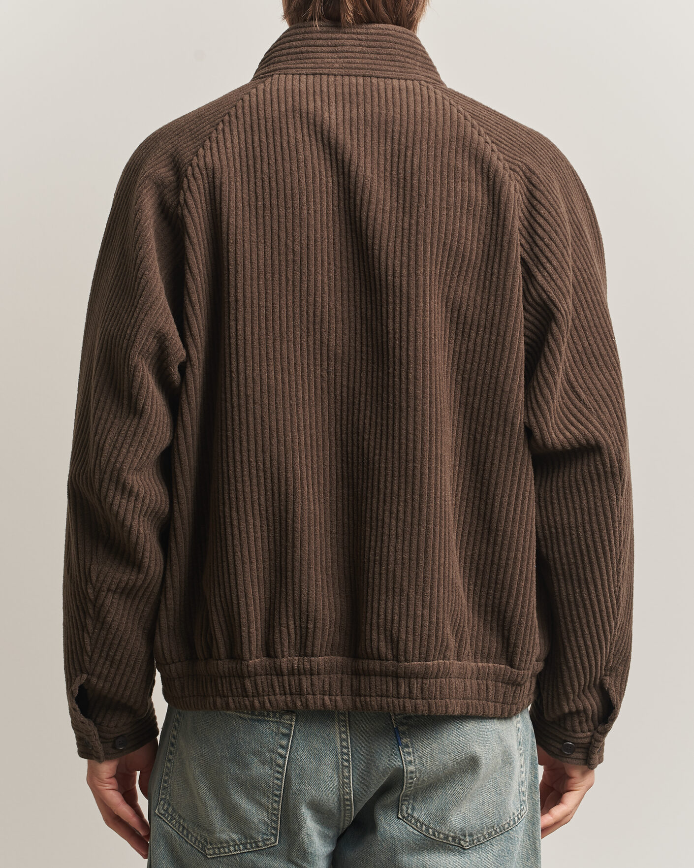 Mies | Takit | Auralee | Wool Cashmere Corduroy Zip Jacket Smoky Brown