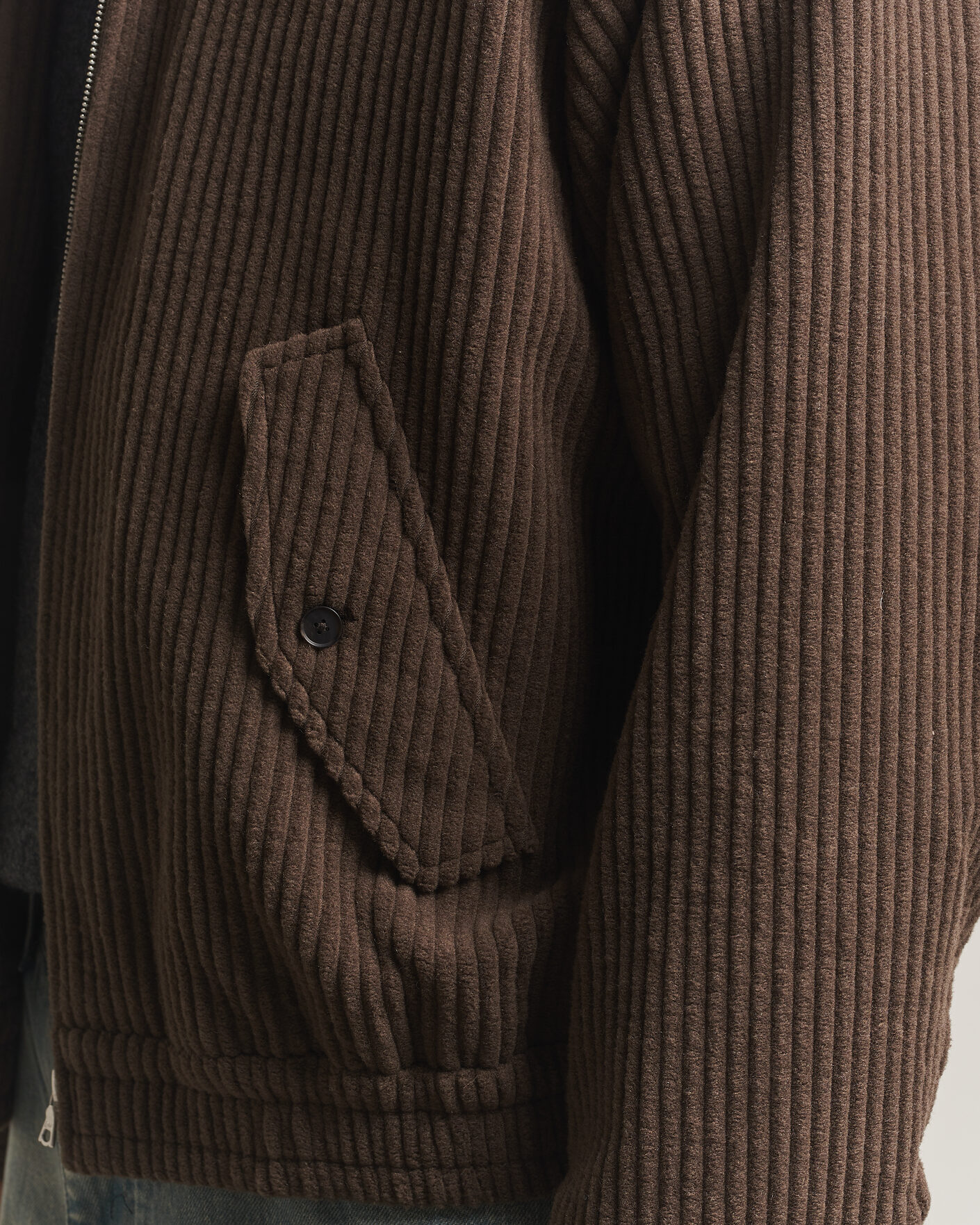 Mies | Takit | Auralee | Wool Cashmere Corduroy Zip Jacket Smoky Brown