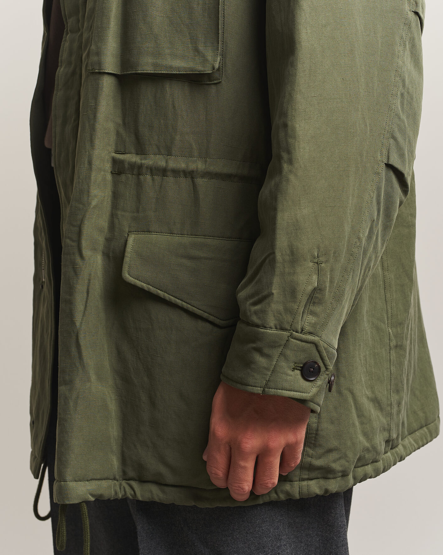Mies | Takit | Auralee | Brushed Padded Military Jacket Olive