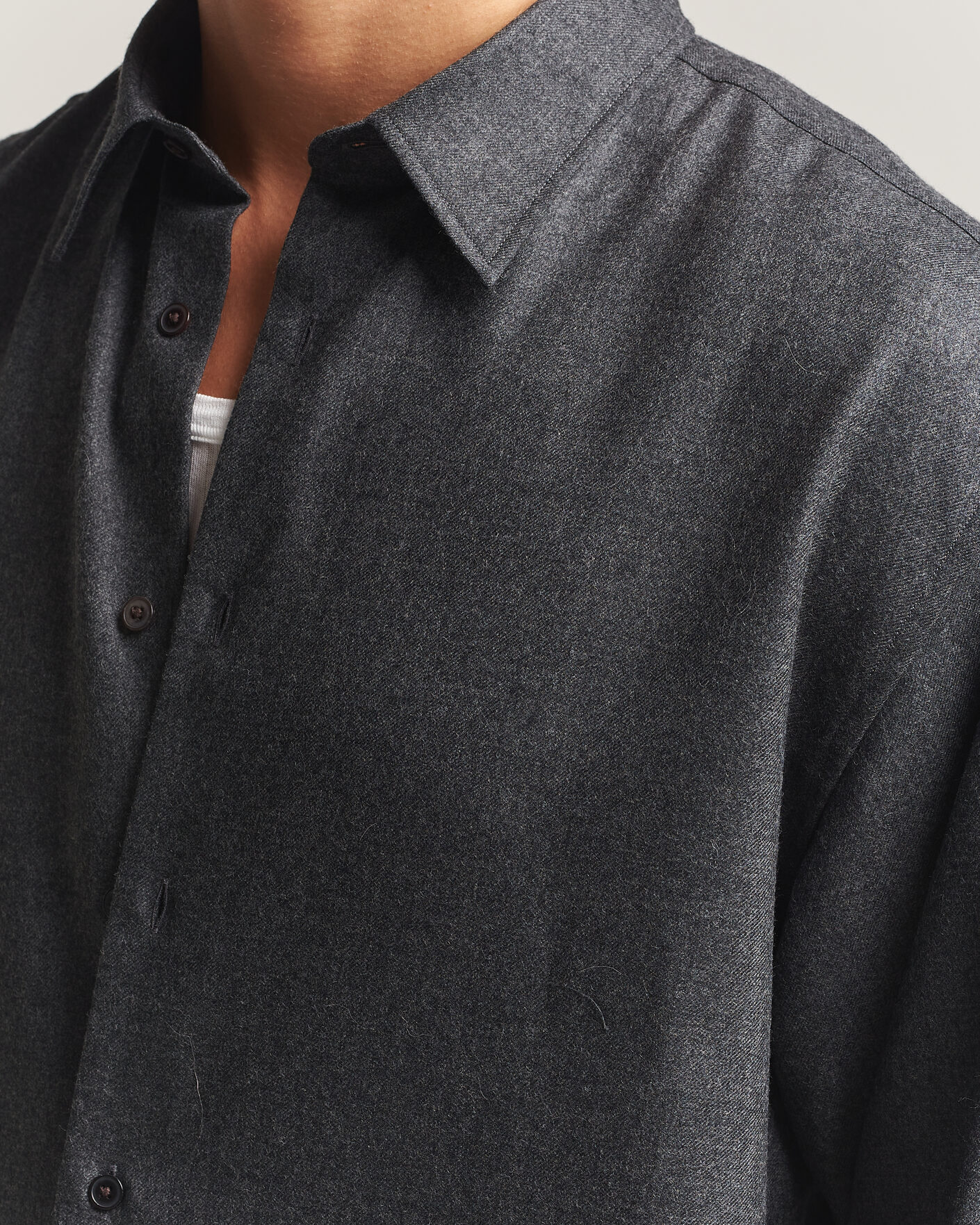 Mies | Kauluspaidat | Auralee | Super Light Wool Shirt Charcoal