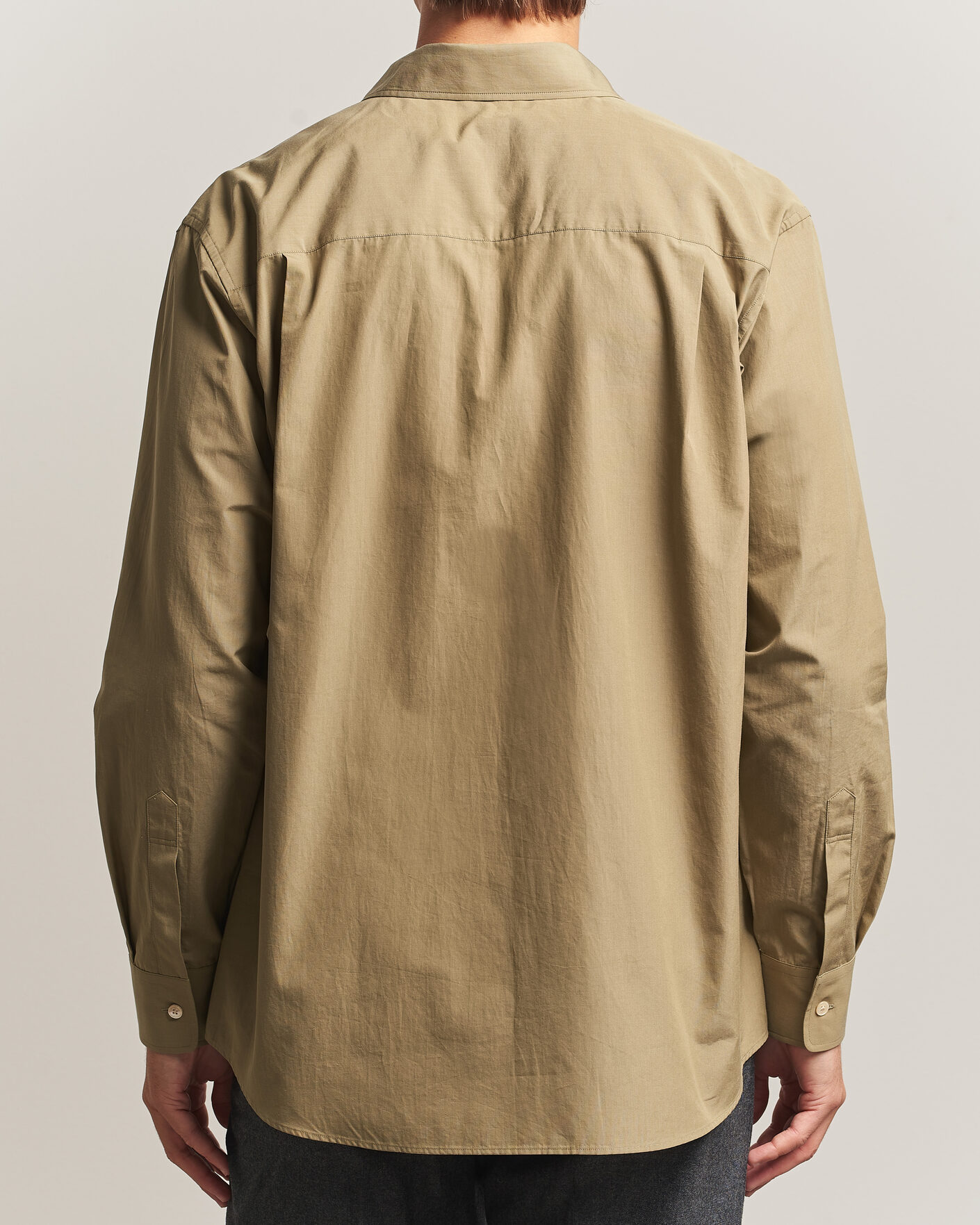 Mies | Kauluspaidat | Auralee | Finx Light Weather Chambray Shirt Olive Brown