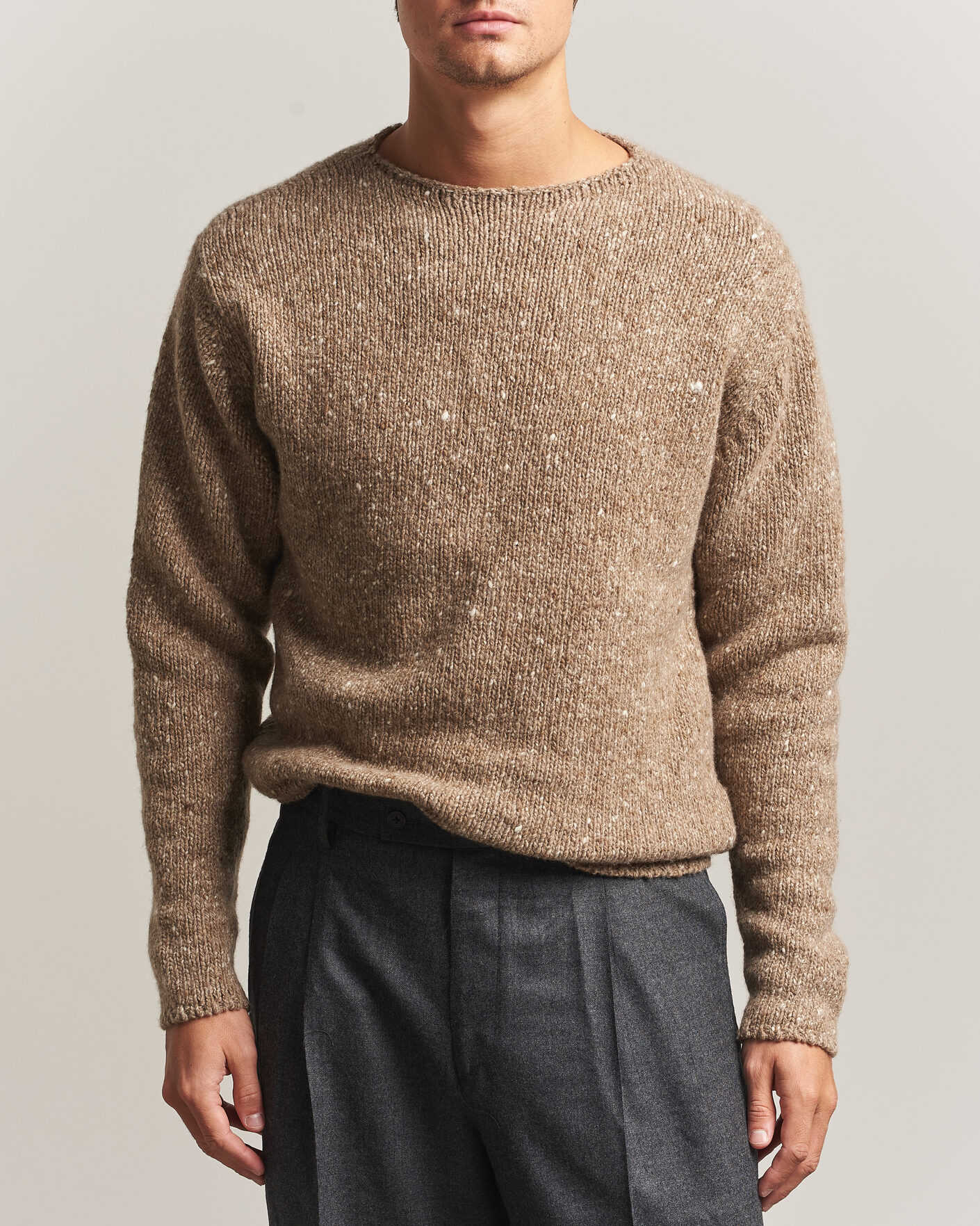 Mies | Puserot | Auralee | Homespun Tweed Knit Pullover Top Brown