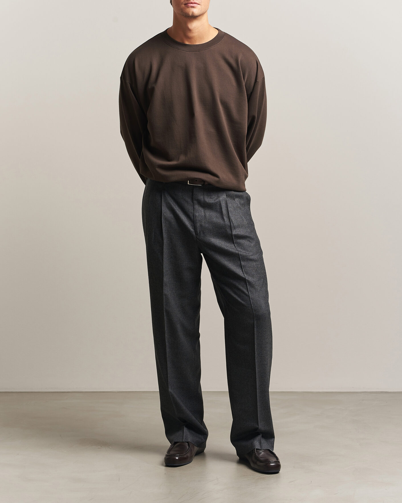 Mies | Puserot | Auralee | Super High Gauge Sweat Pullover Dark Brown