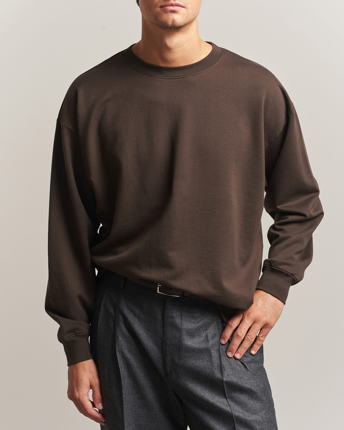 Mies | Puserot | Auralee | Super High Gauge Sweat Pullover Dark Brown