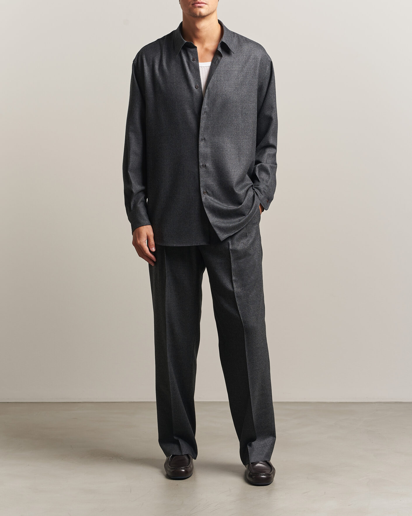 Mies | Housut | Auralee | Super Light Wool Pants Charcoal