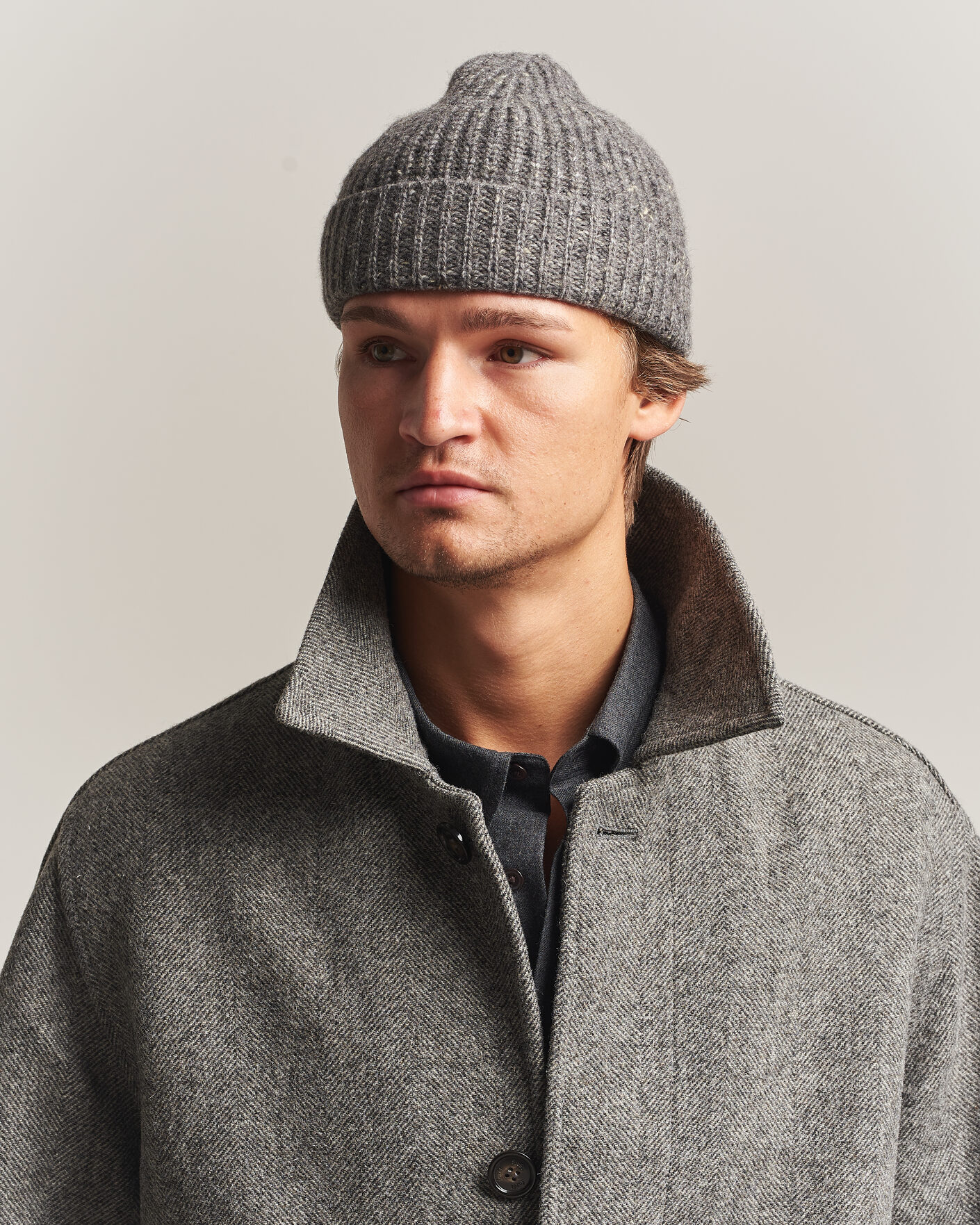 Mies | Pipot | Auralee | Cashmere Nep Knit Cap Mix Gray