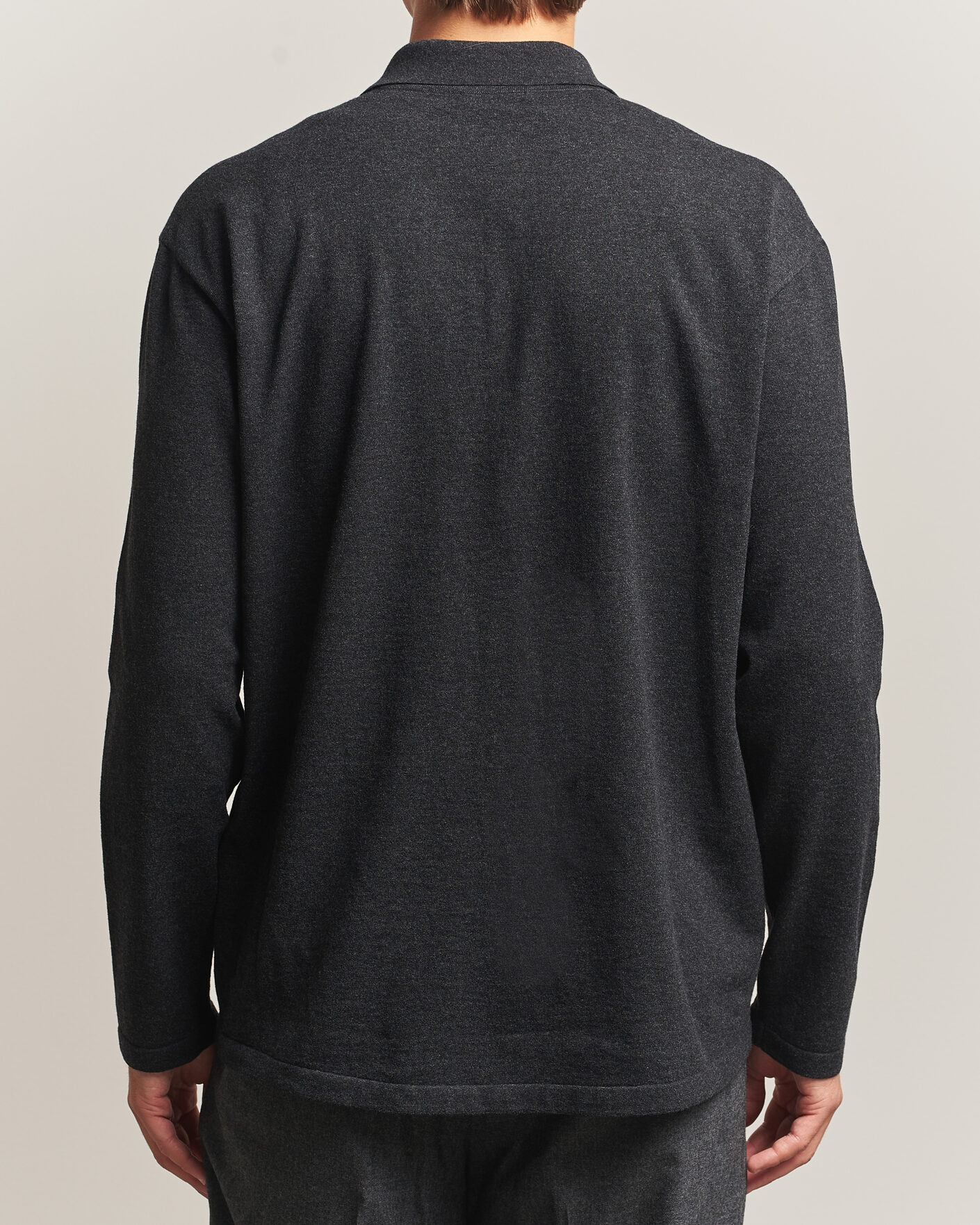 Mies | Puserot | Auralee | High Twist Wool Knit Shirt Cardigan Charcoal