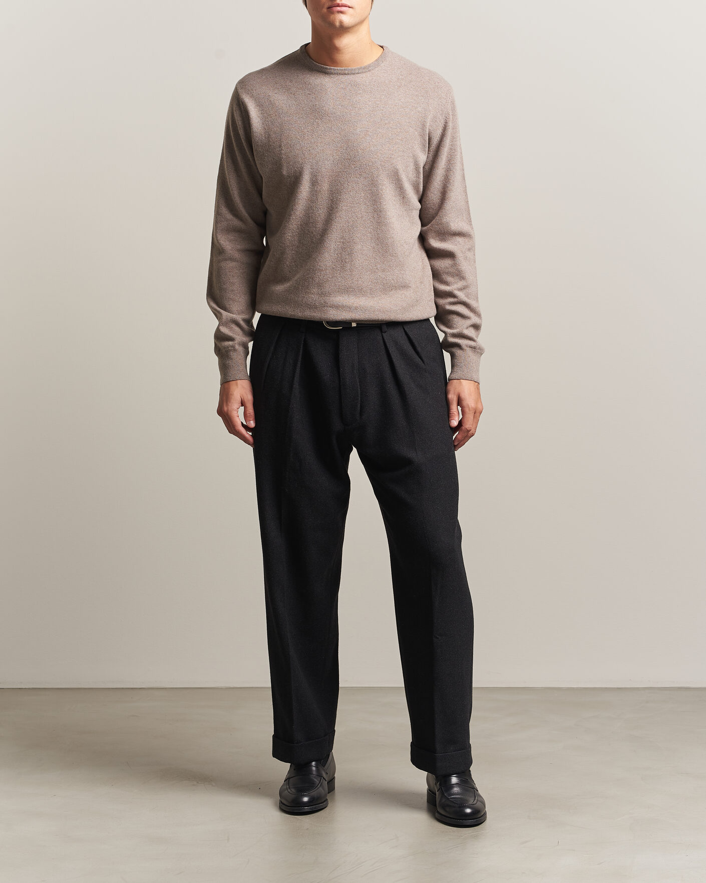 Mies | Puserot | Morgano | Wool/Cashmere Crewneck Walnut