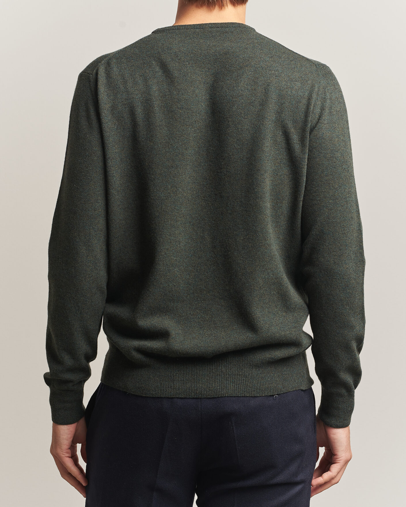 Mies | Puserot | Morgano | Wool/Cashmere Crewneck Dark Green